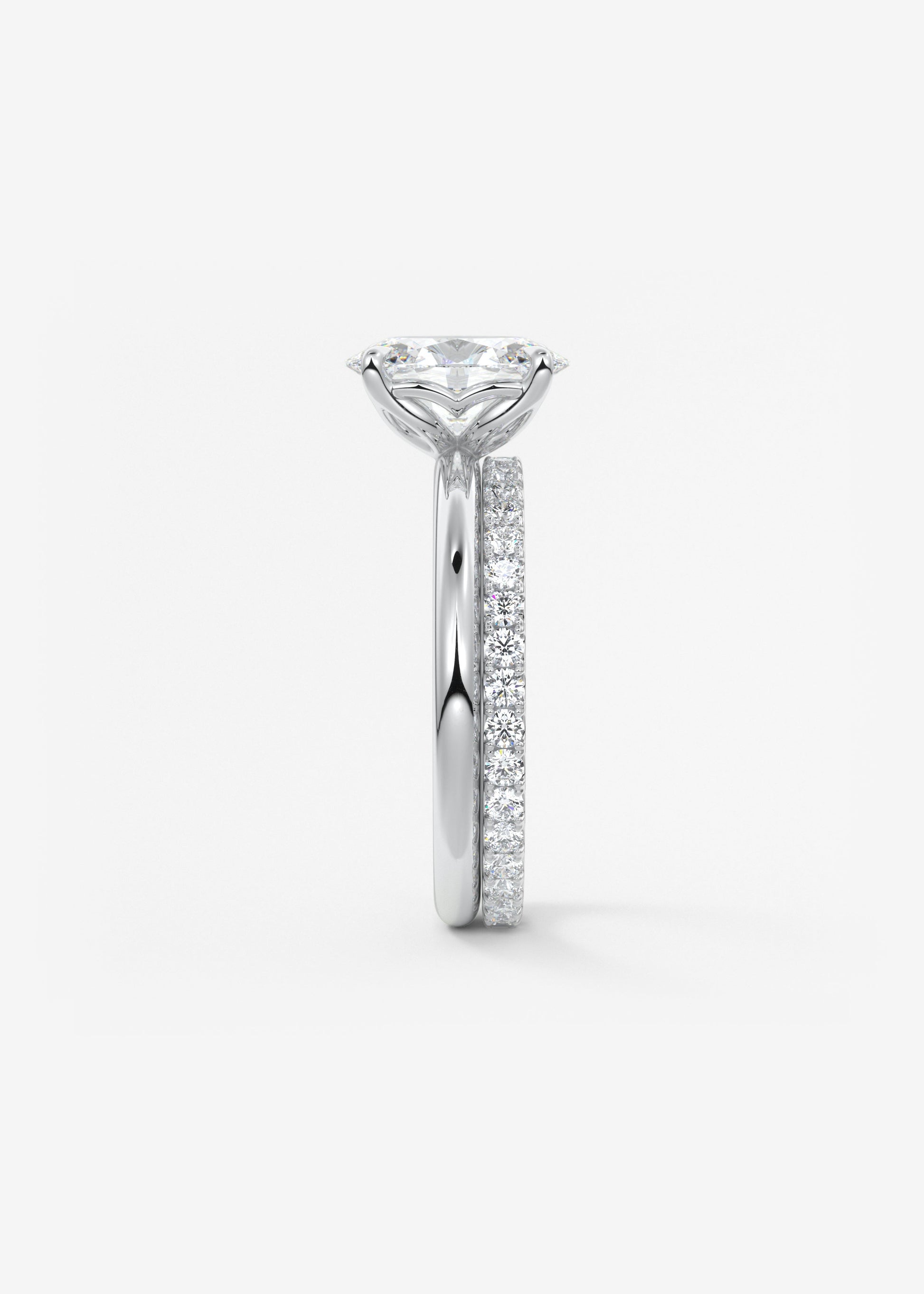 Oval Solitaire With Raised Basket Gallery Lab Grown Diamond Engagement Ring