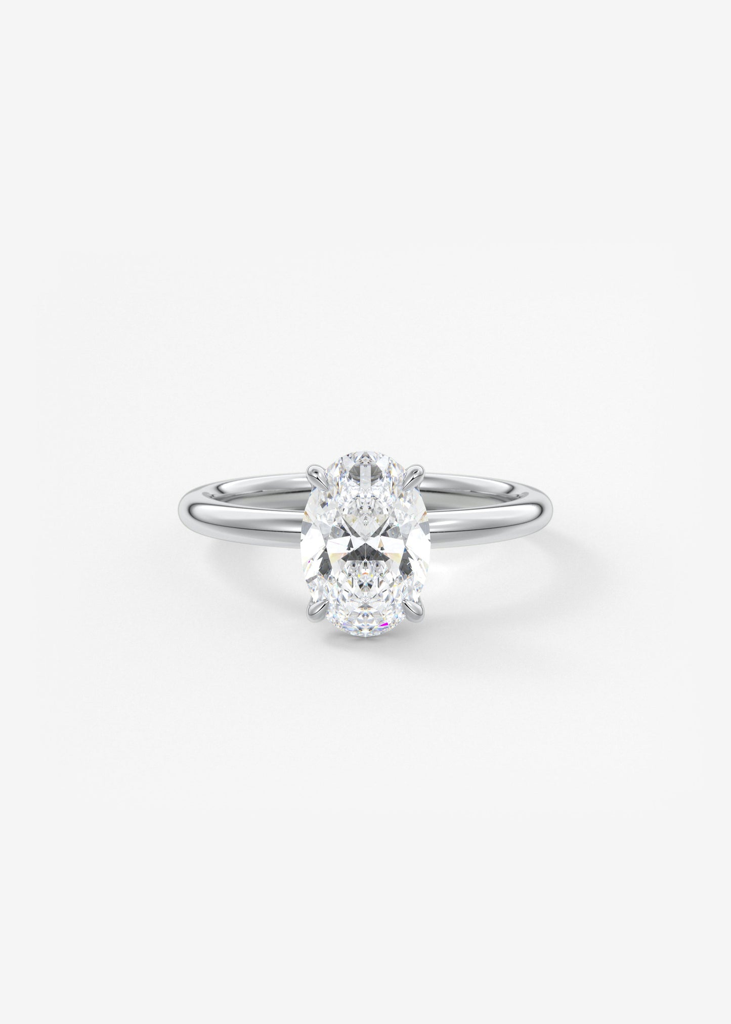 Oval Solitaire With Raised Basket Gallery Lab Grown Diamond Engagement Ring