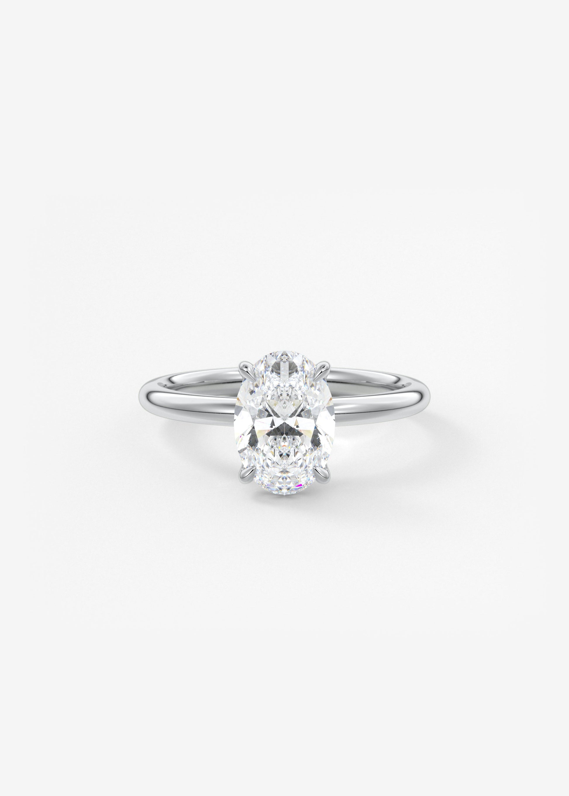 Oval Solitaire With Raised Basket Gallery Lab Grown Diamond Engagement Ring