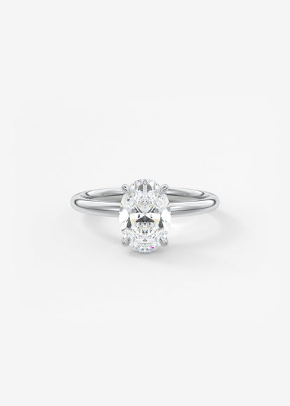 Oval Solitaire With Raised Basket Gallery Lab Grown Diamond Engagement Ring