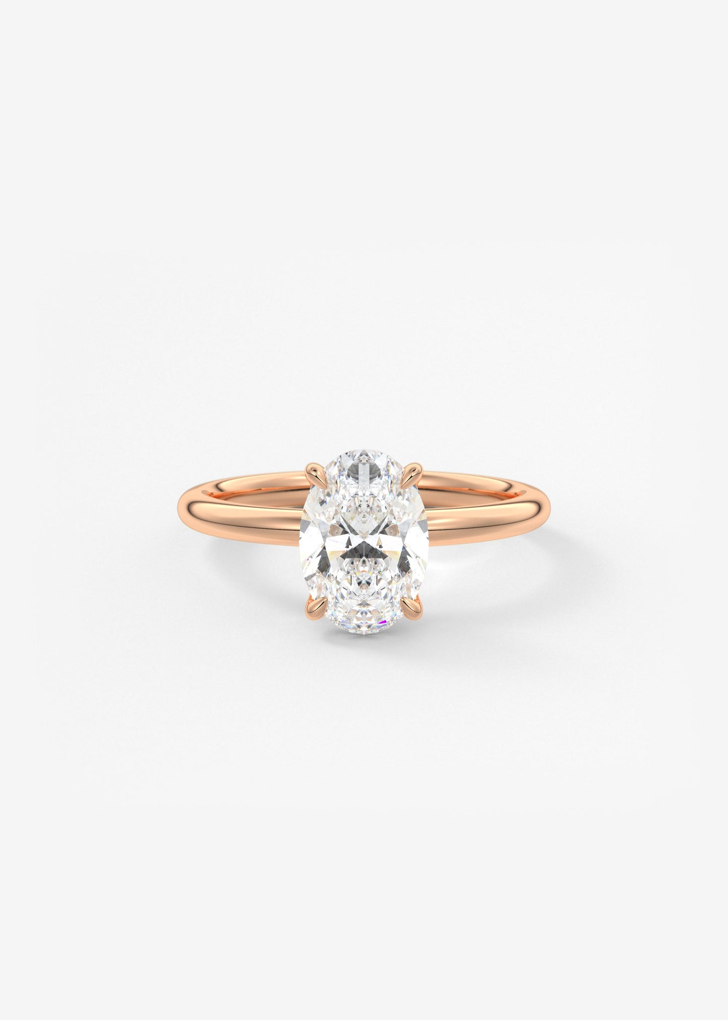 Oval Solitaire With Raised Basket Gallery Lab Grown Diamond Engagement Ring