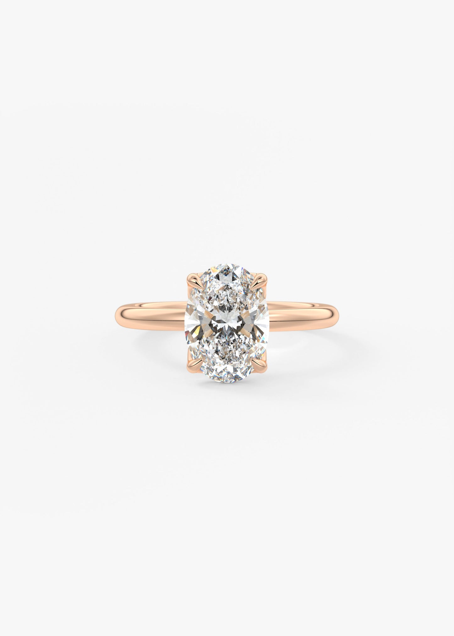Oval Solitaire With Raised Basket Gallery Lab Grown Diamond Engagement Ring