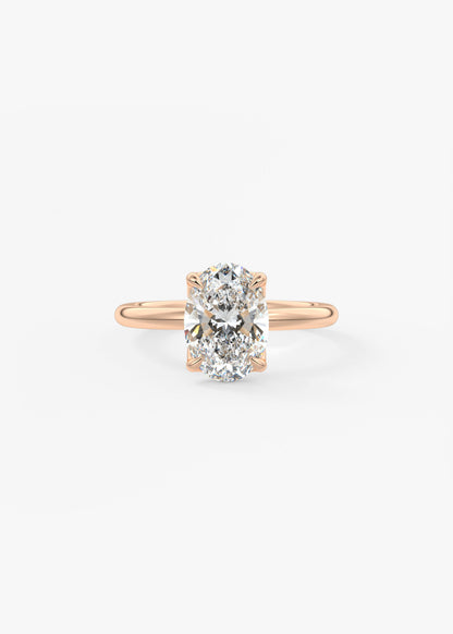 Oval Solitaire With Raised Basket Gallery Lab Grown Diamond Engagement Ring