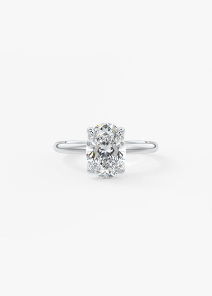 Oval Solitaire With Raised Basket Gallery Lab Grown Diamond Engagement Ring