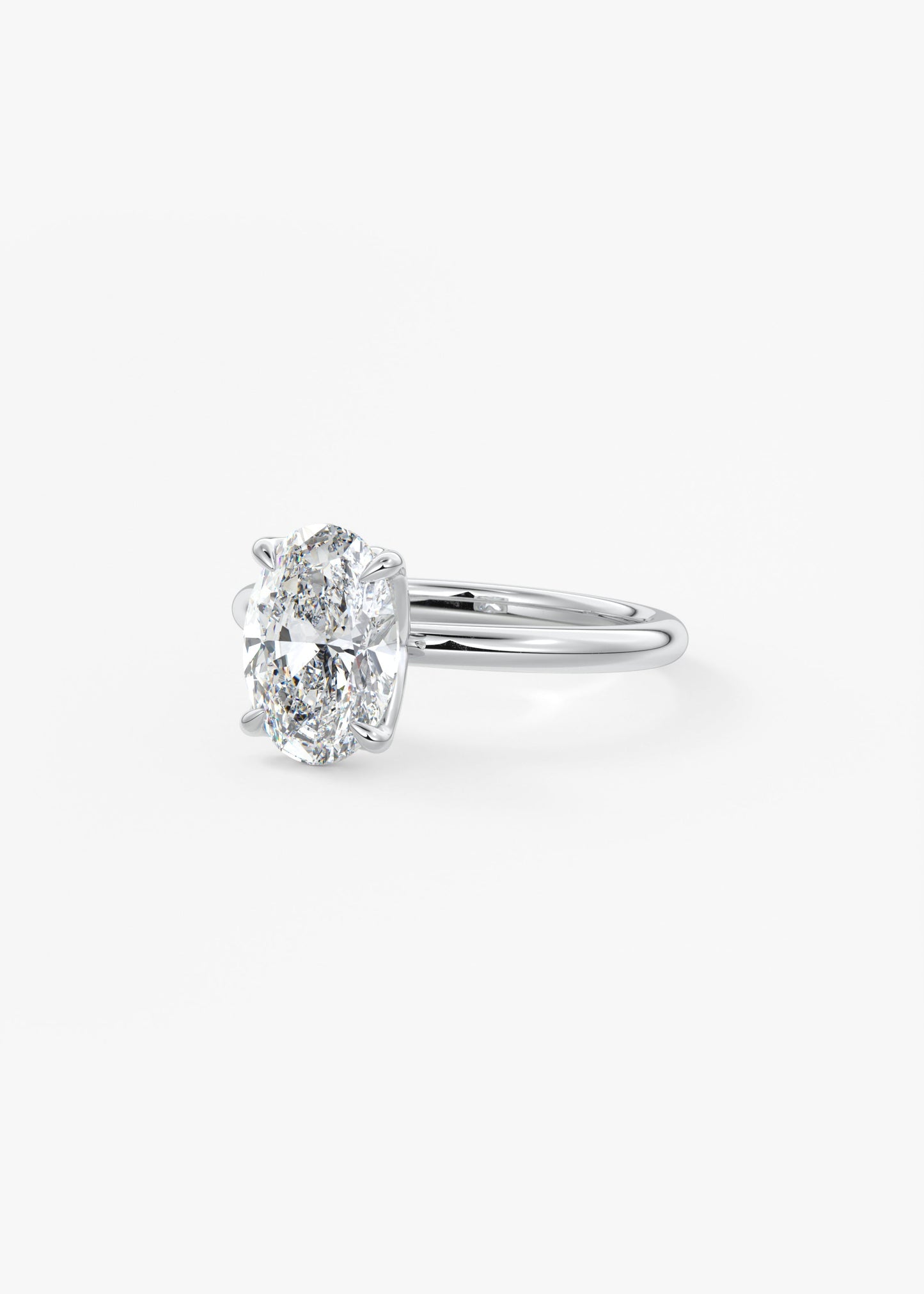 Oval Solitaire With Raised Basket Gallery Lab Grown Diamond Engagement Ring
