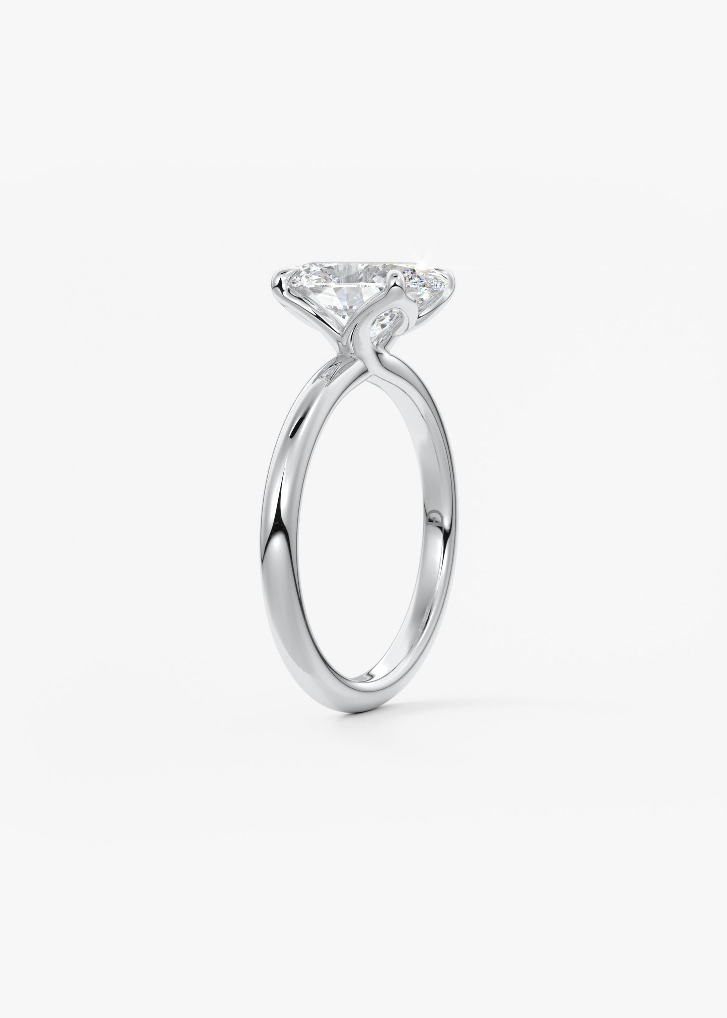 Oval Solitaire With Raised Basket Gallery Lab Grown Diamond Engagement Ring