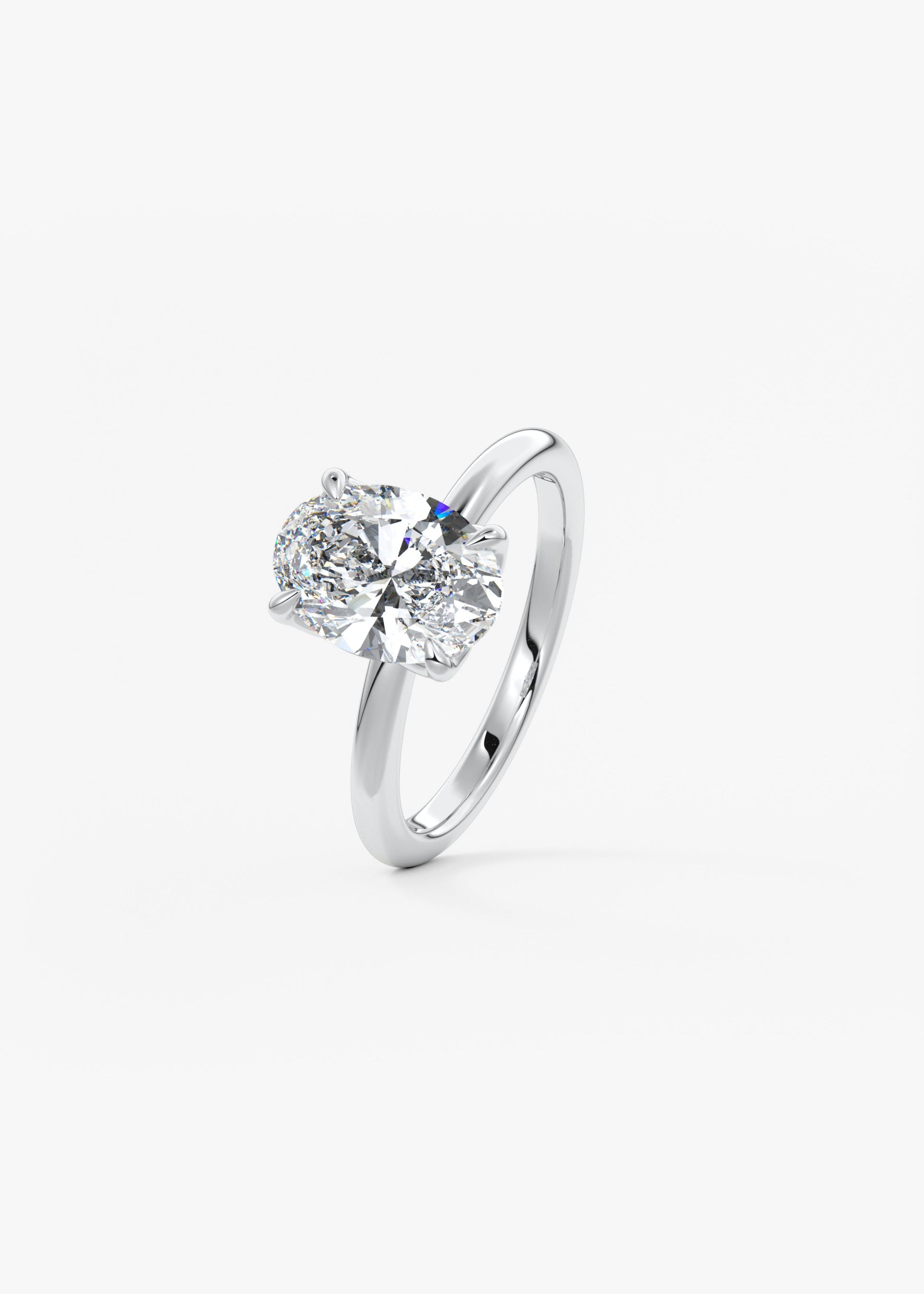 Oval Solitaire With Raised Basket Gallery Lab Grown Diamond Engagement Ring