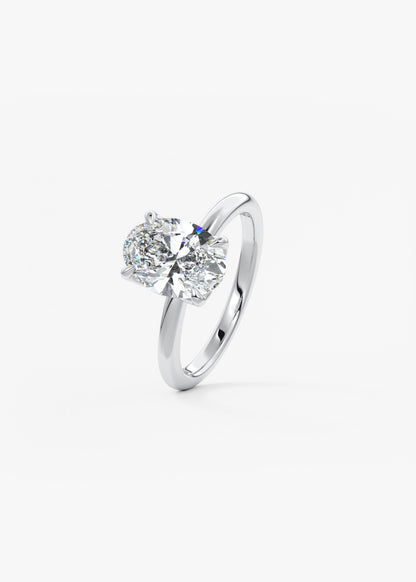 Oval Solitaire With Raised Basket Gallery Lab Grown Diamond Engagement Ring