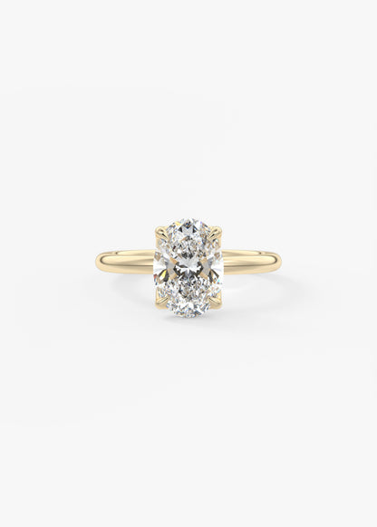 Oval Solitaire With Raised Basket Gallery Lab Grown Diamond Engagement Ring