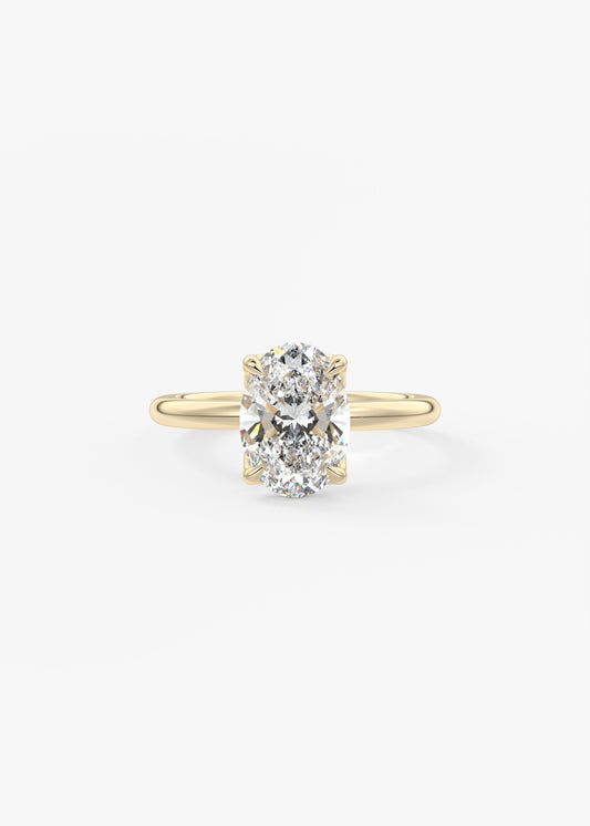 Oval Solitaire With Raised Basket Gallery Lab Grown Diamond Engagement Ring