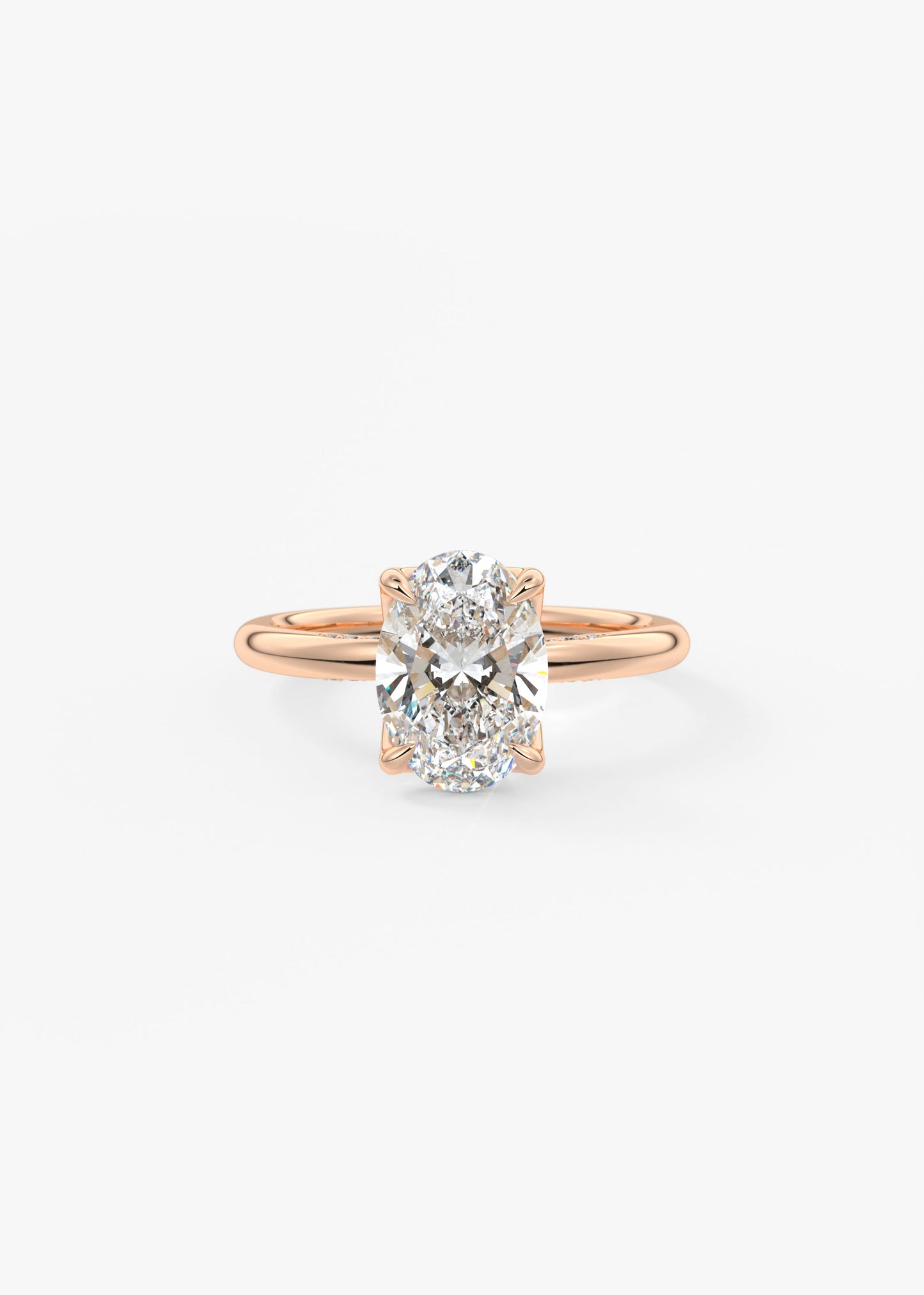 Oval Solitaire With Raised Basket Gallery Lab Grown Diamond Engagement Ring