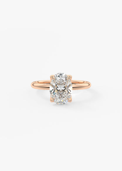 Oval Solitaire With Raised Basket Gallery Lab Grown Diamond Engagement Ring