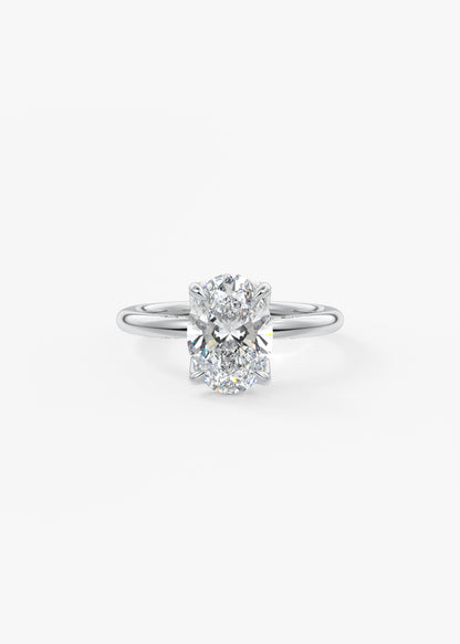 Oval Solitaire With Raised Basket Gallery Lab Grown Diamond Engagement Ring