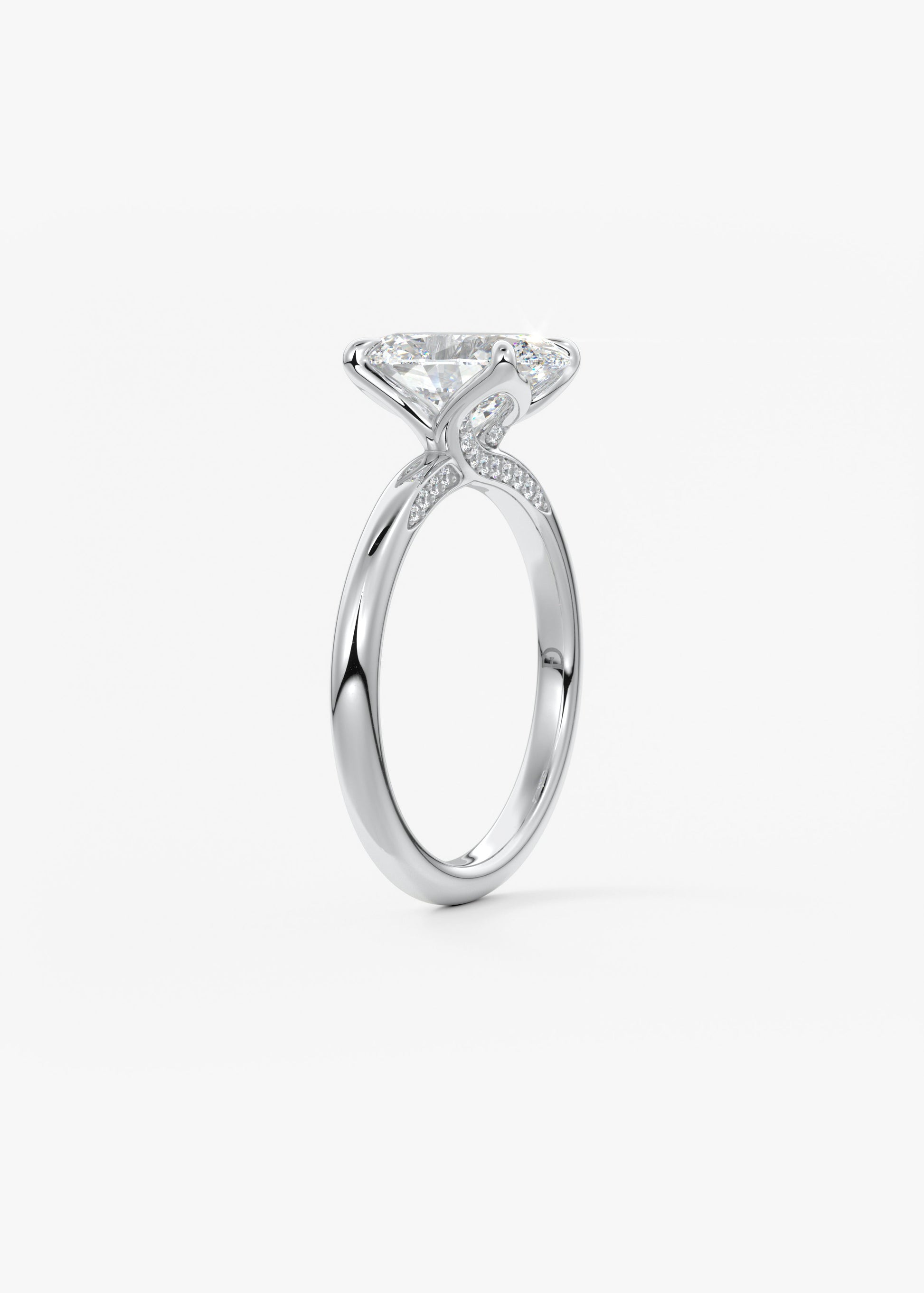 Oval Solitaire With Raised Basket Gallery Lab Grown Diamond Engagement Ring