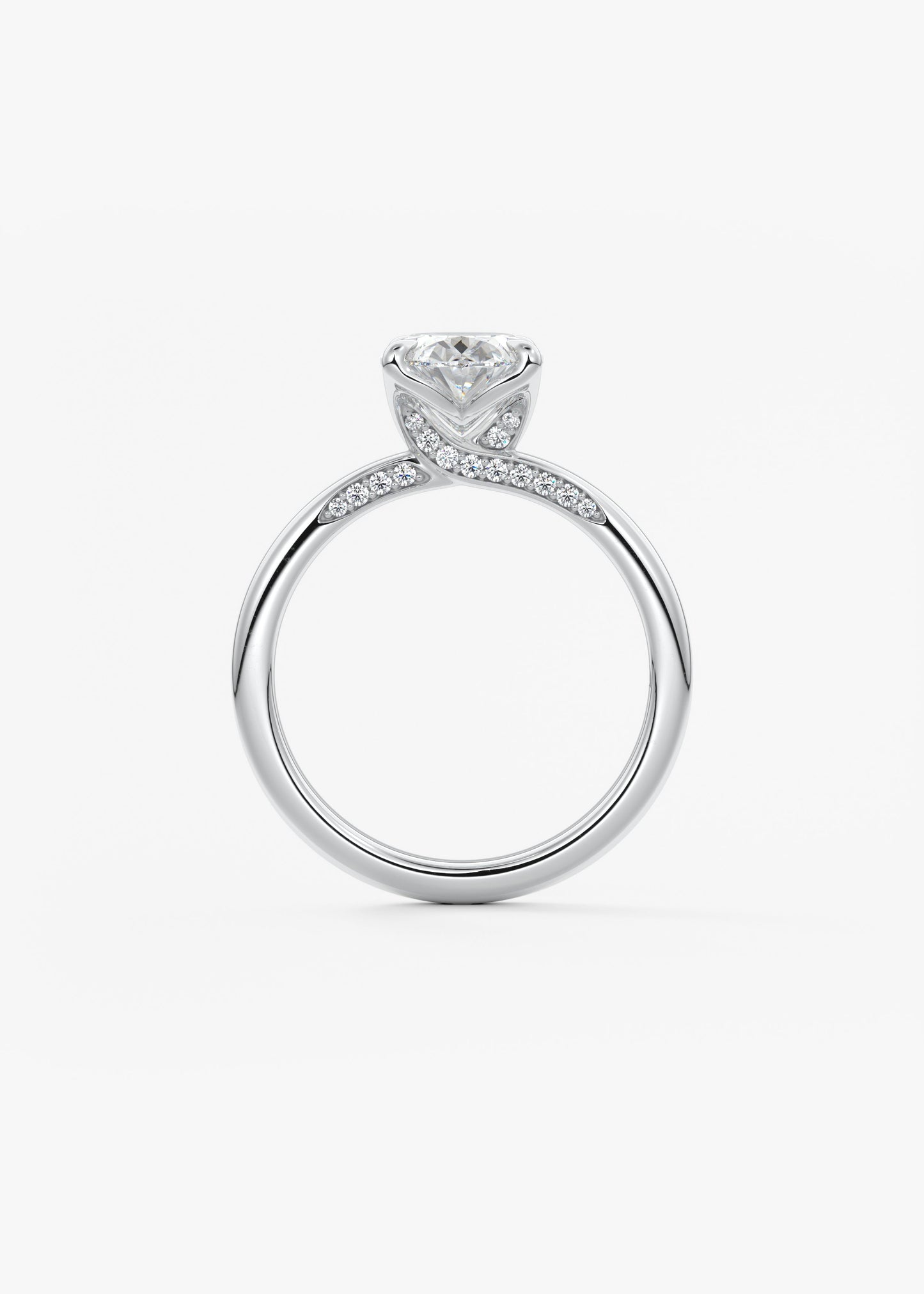Oval Solitaire With Raised Basket Gallery Lab Grown Diamond Engagement Ring