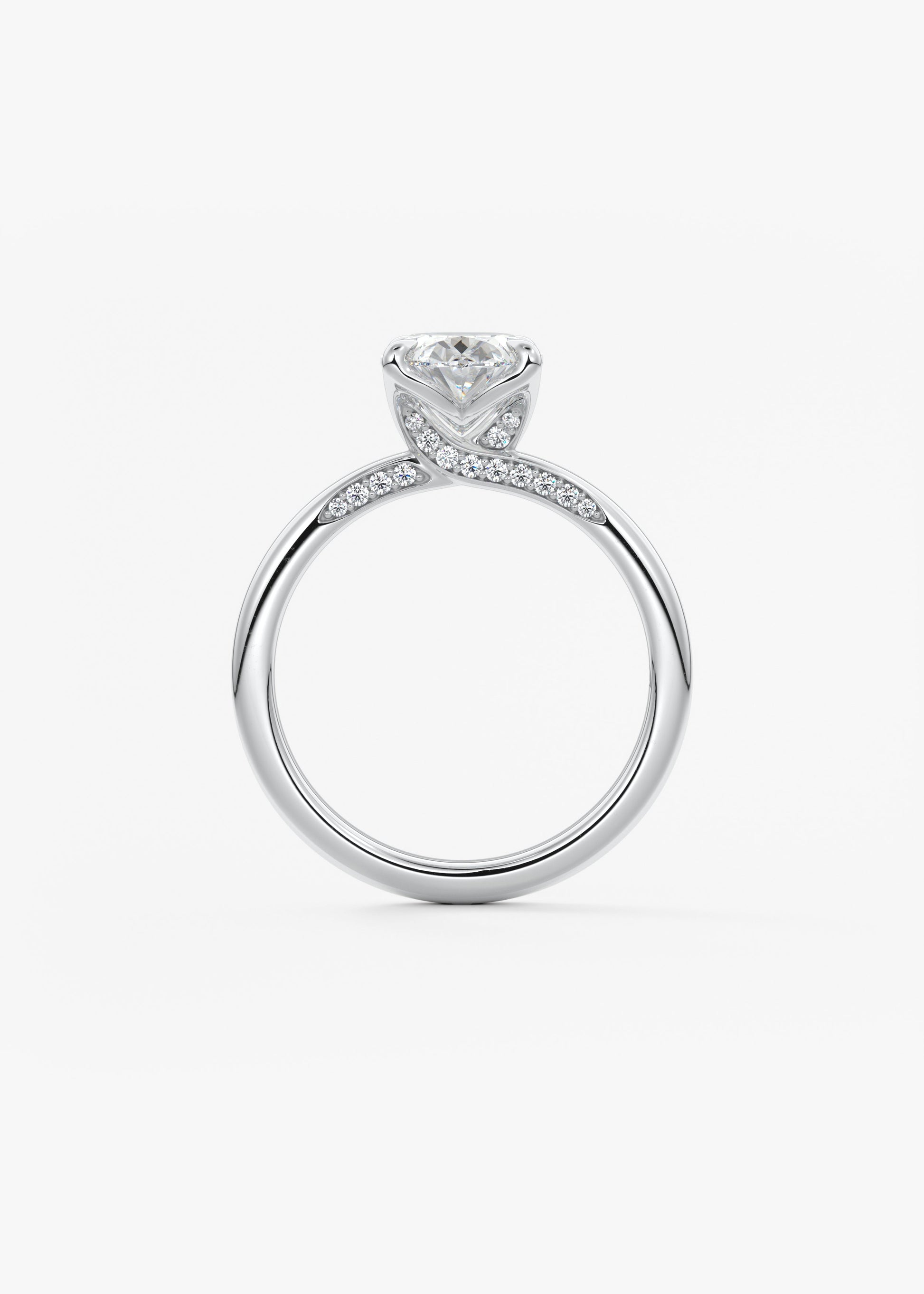 Oval Solitaire With Raised Basket Gallery Lab Grown Diamond Engagement Ring
