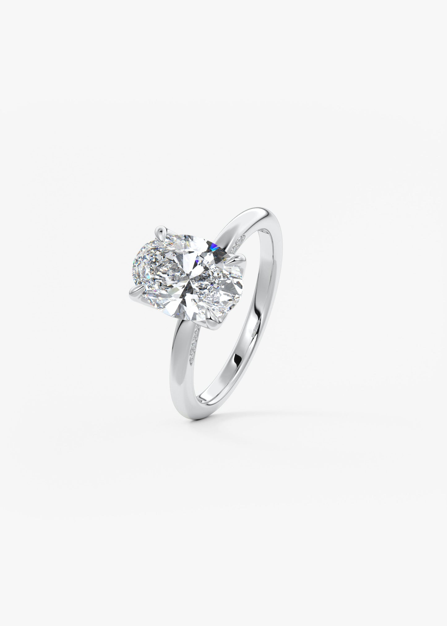 Oval Solitaire With Raised Basket Gallery Lab Grown Diamond Engagement Ring