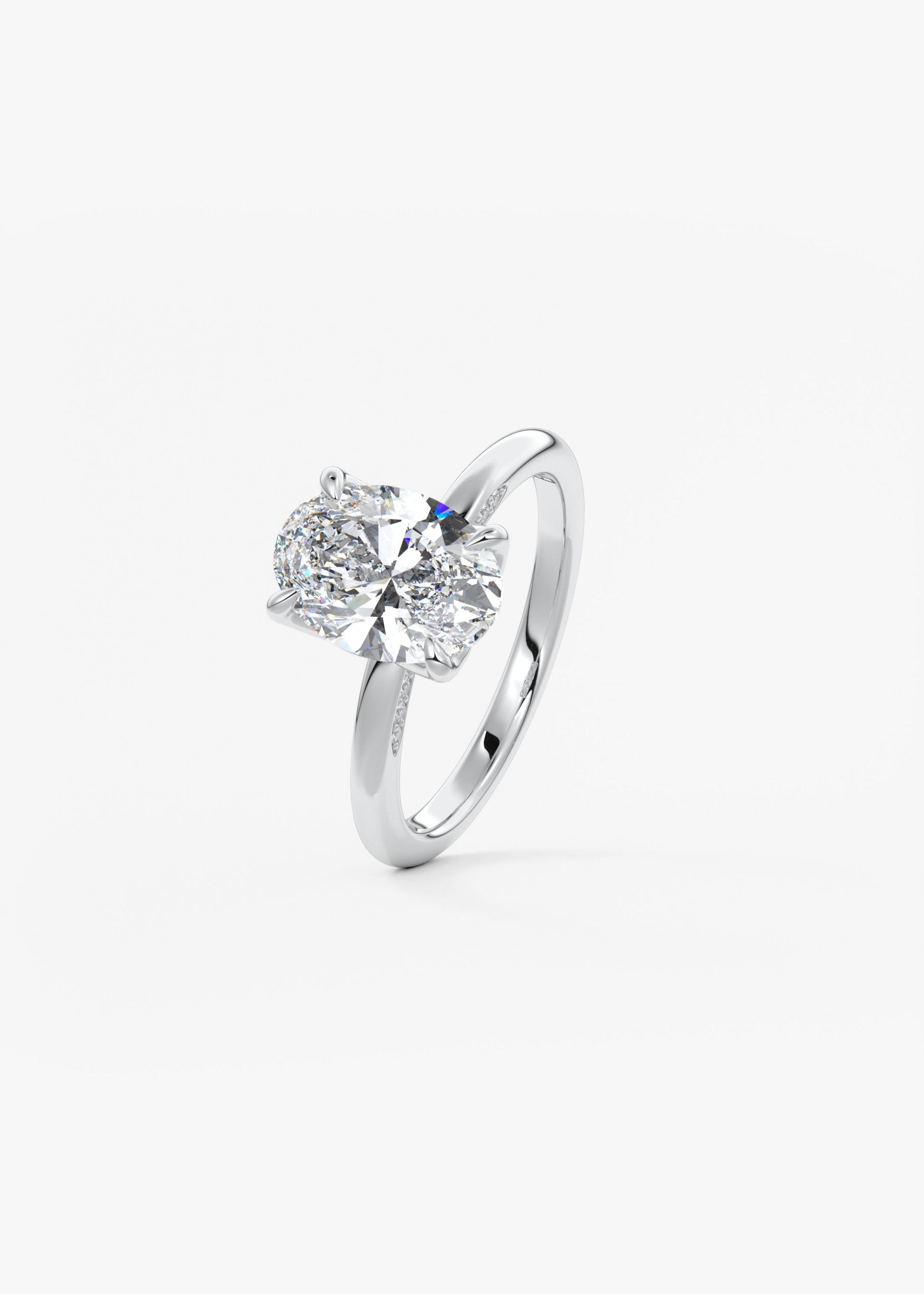 Oval Solitaire With Raised Basket Gallery Lab Grown Diamond Engagement Ring