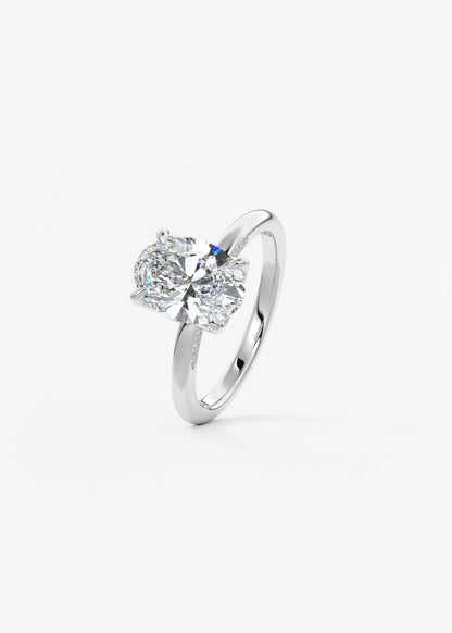 Oval Solitaire With Raised Basket Gallery Lab Grown Diamond Engagement Ring