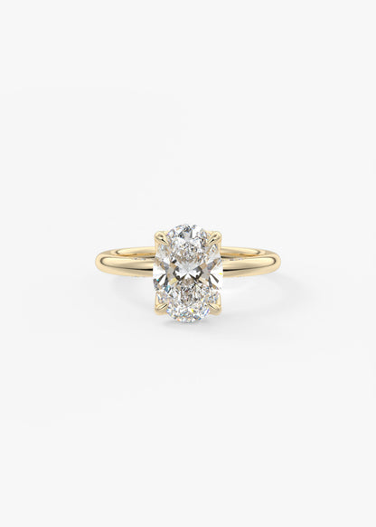 Oval Solitaire With Raised Basket Gallery Lab Grown Diamond Engagement Ring