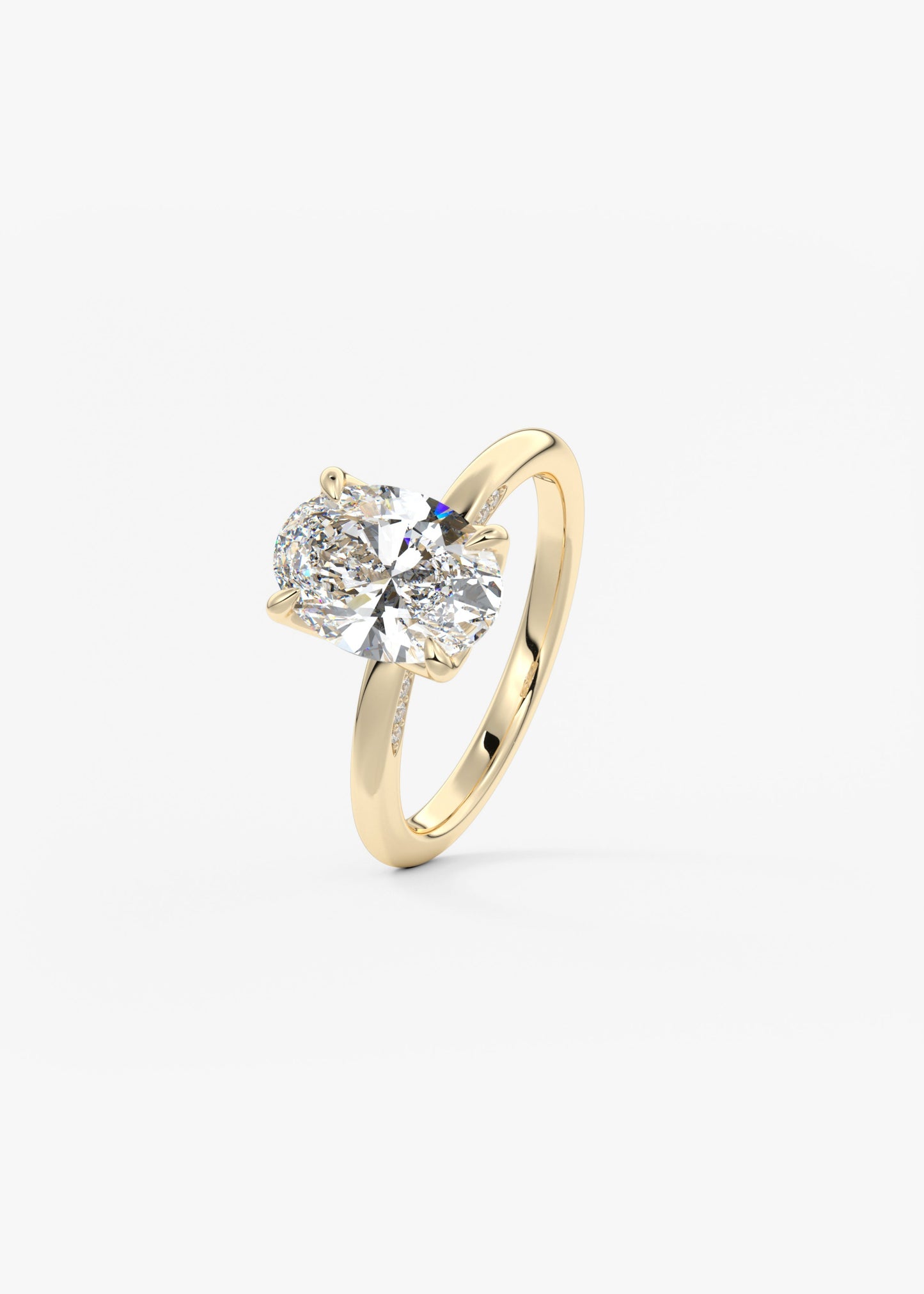 Oval Solitaire With Raised Basket Gallery Lab Grown Diamond Engagement Ring