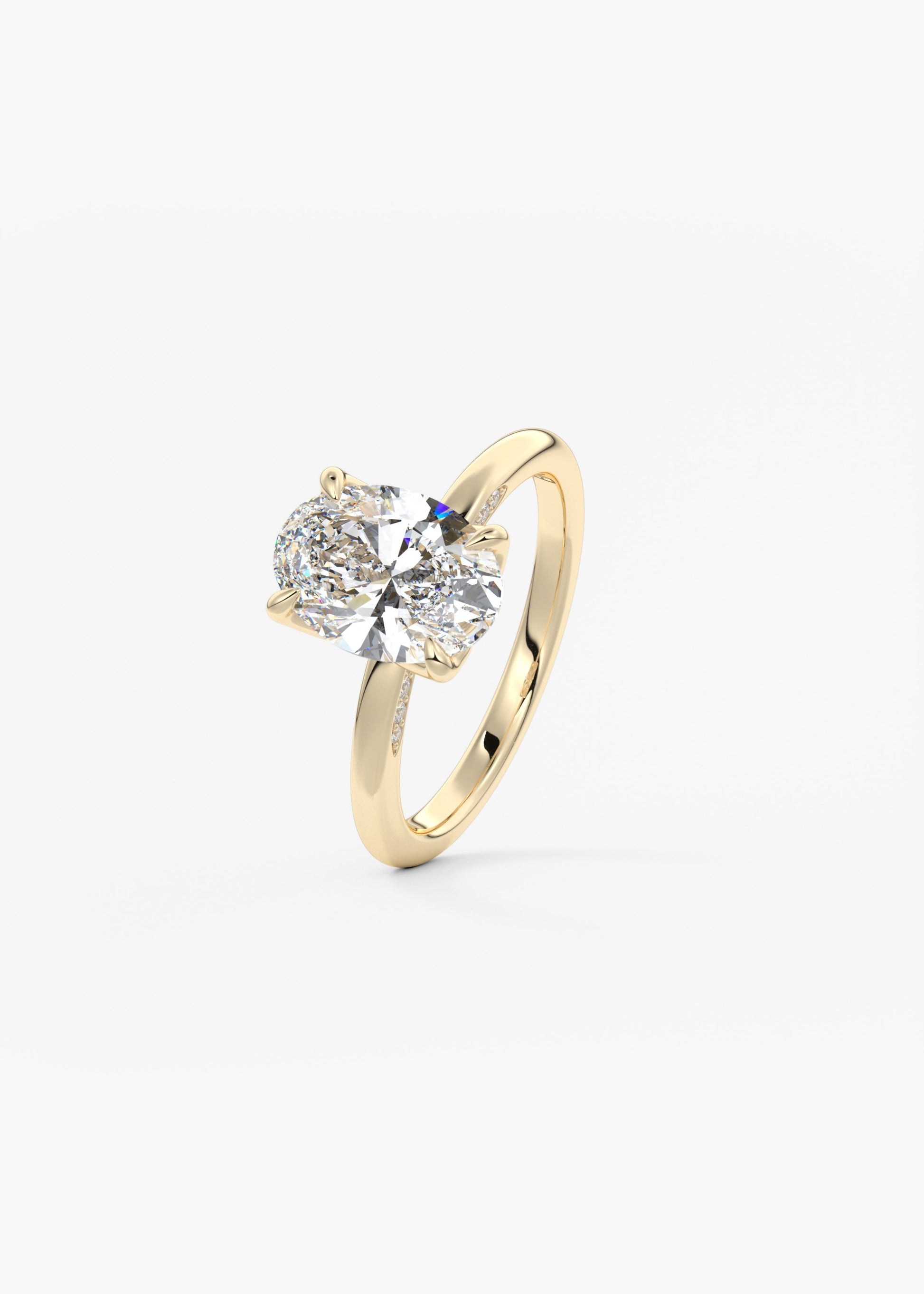 Oval Solitaire With Raised Basket Gallery Lab Grown Diamond Engagement Ring