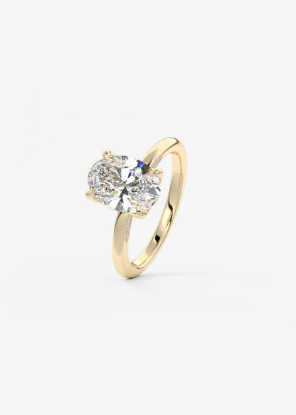 Oval Solitaire With Raised Basket Gallery Lab Grown Diamond Engagement Ring