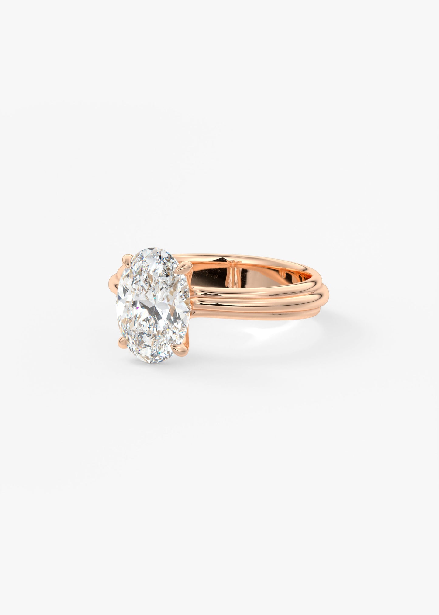 Oval Solitaire With Raised Basket Gallery Lab Grown Diamond Engagement Ring