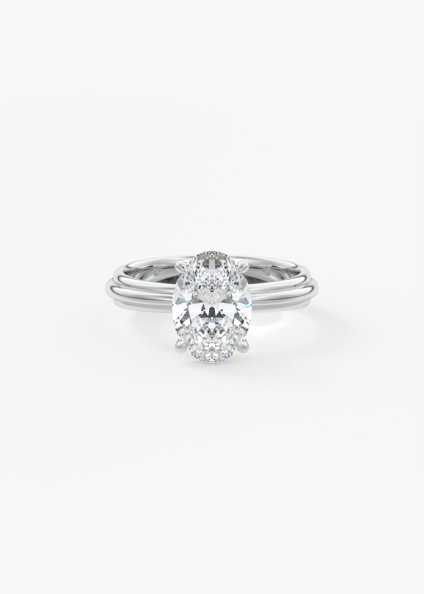 Oval Solitaire With Raised Basket Gallery Lab Grown Diamond Engagement Ring