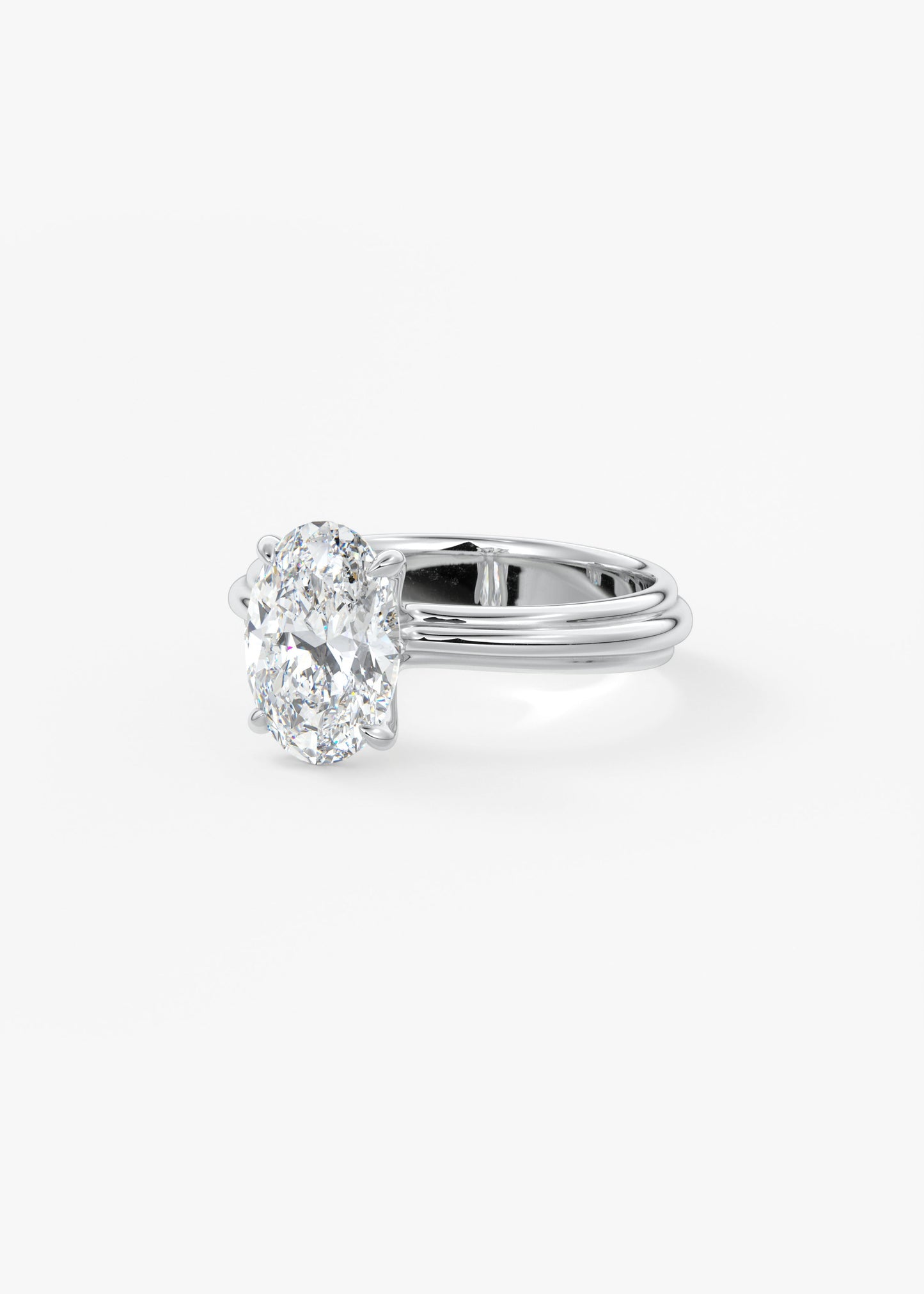 Oval Solitaire With Raised Basket Gallery Lab Grown Diamond Engagement Ring