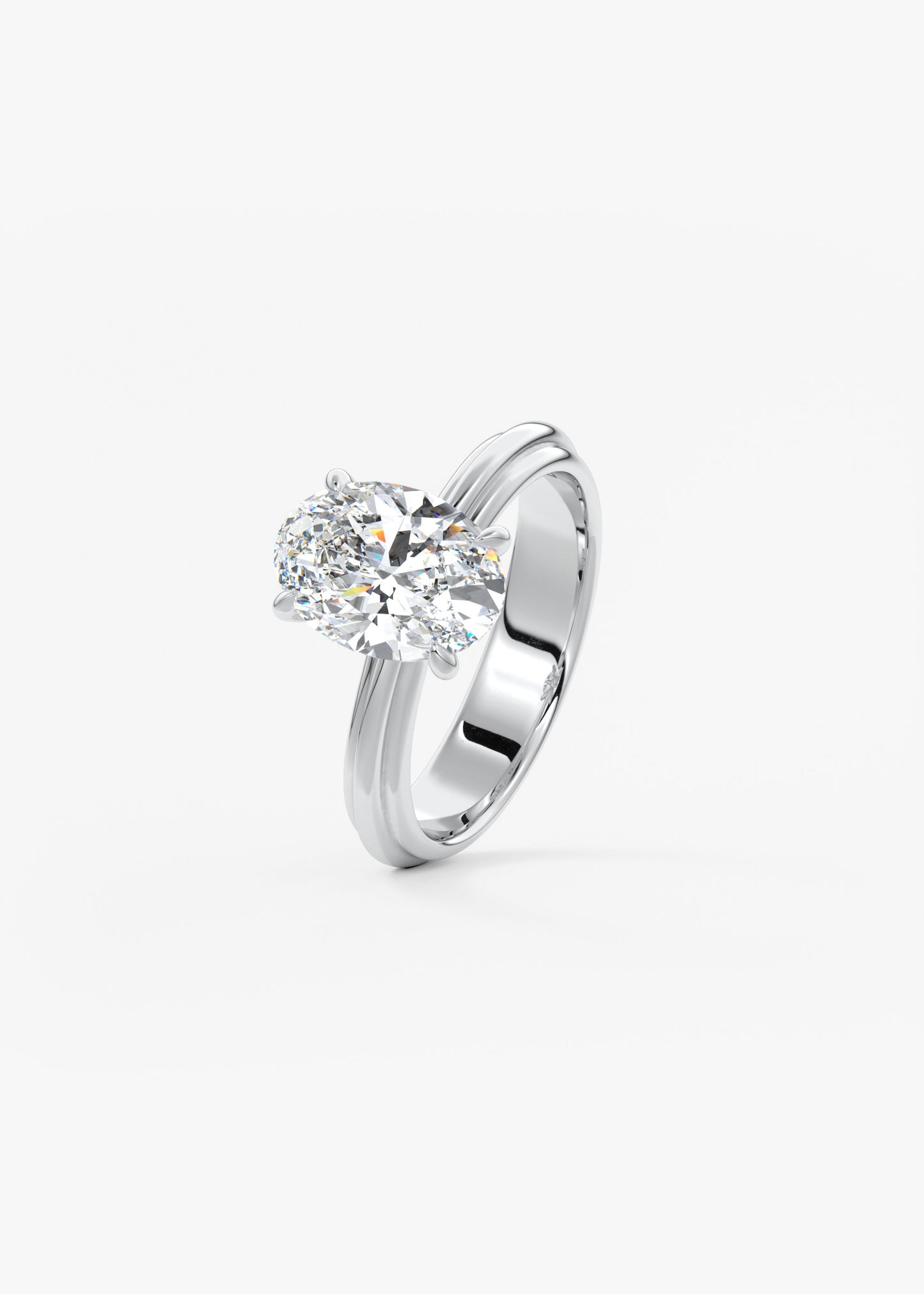Oval Solitaire With Raised Basket Gallery Lab Grown Diamond Engagement Ring