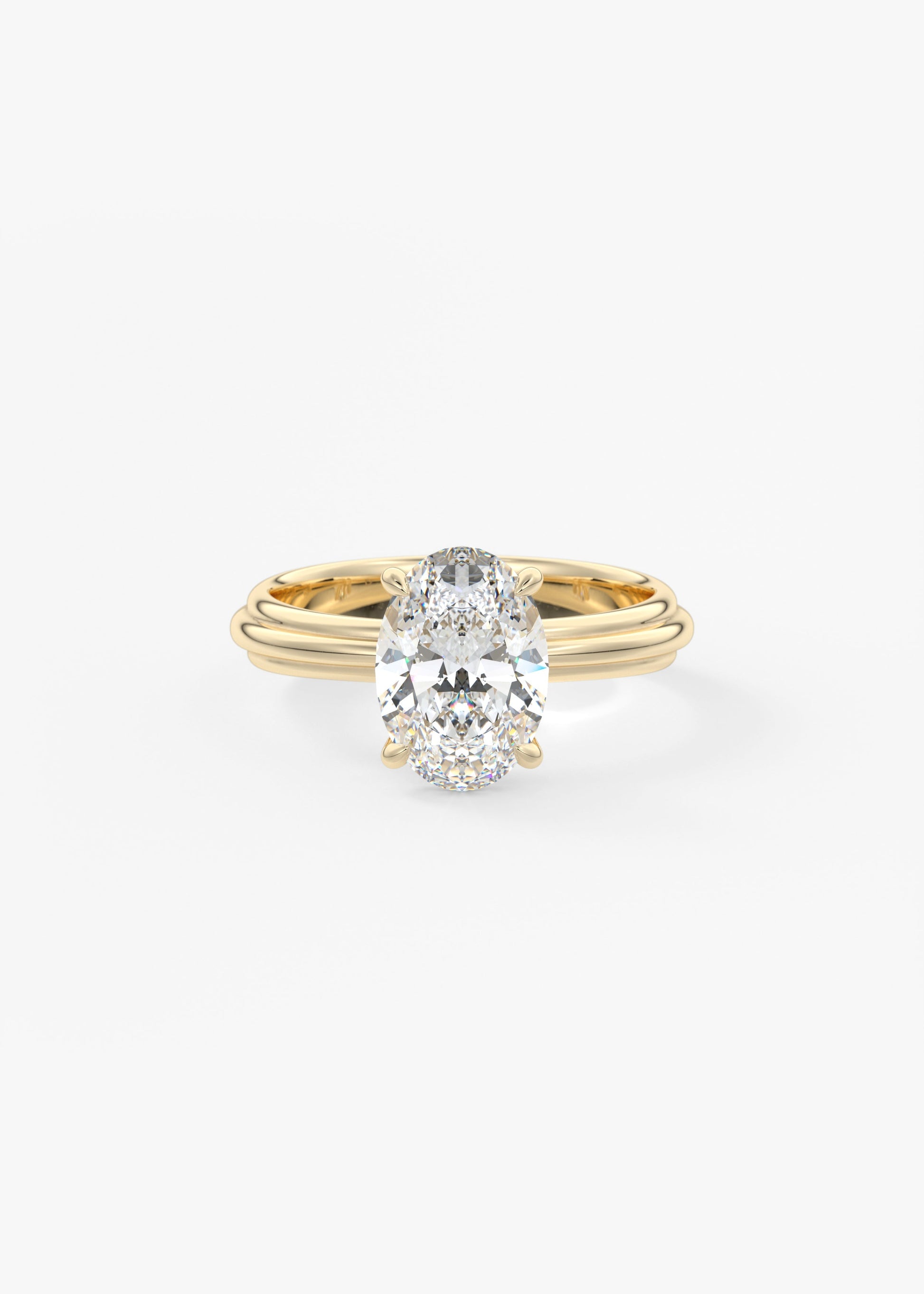 Oval Solitaire With Raised Basket Gallery Lab Grown Diamond Engagement Ring
