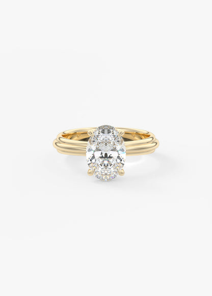 Oval Solitaire With Raised Basket Gallery Lab Grown Diamond Engagement Ring