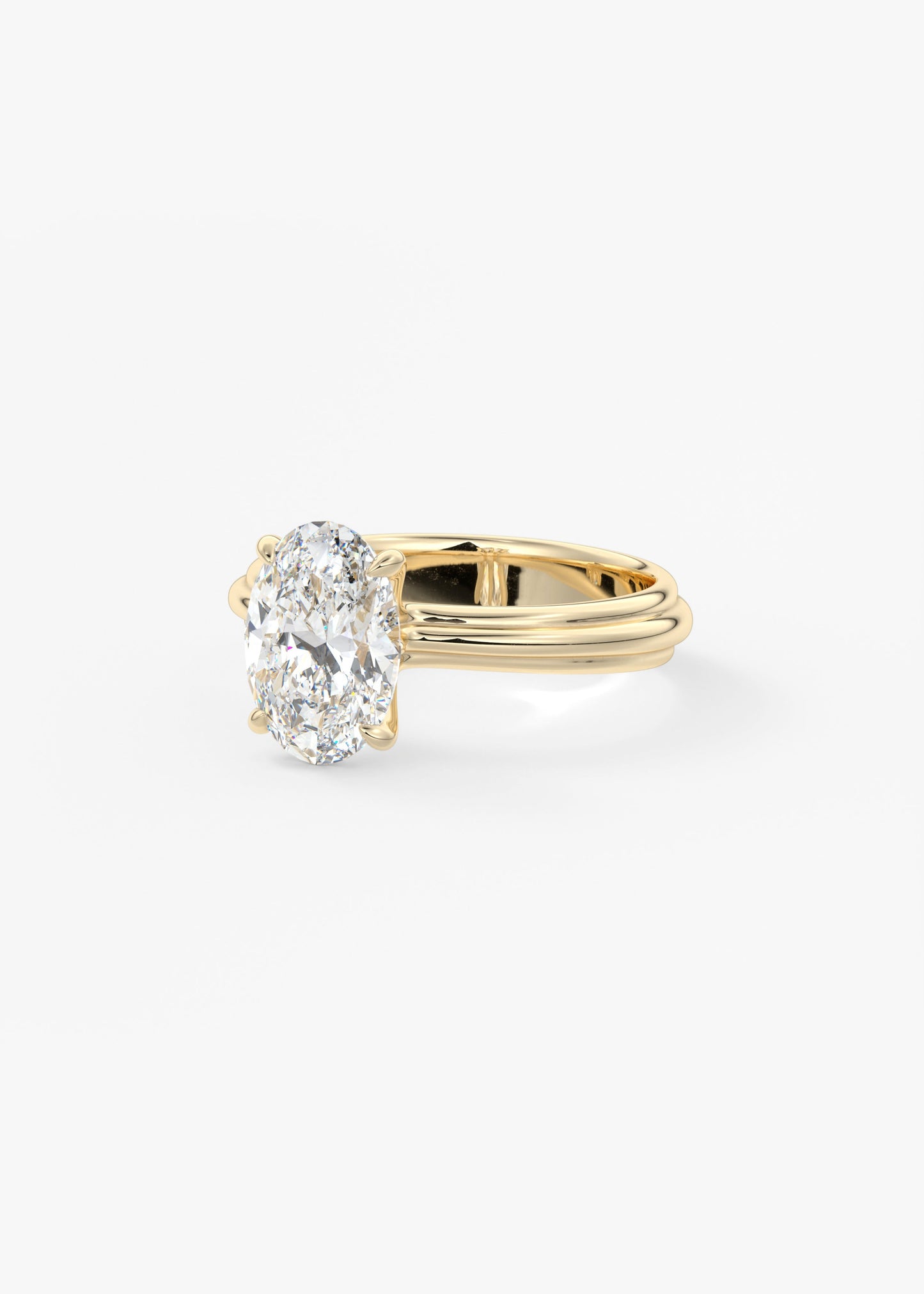 Oval Solitaire With Raised Basket Gallery Lab Grown Diamond Engagement Ring