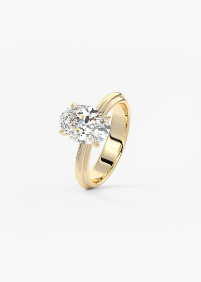 Oval Solitaire With Raised Basket Gallery Lab Grown Diamond Engagement Ring