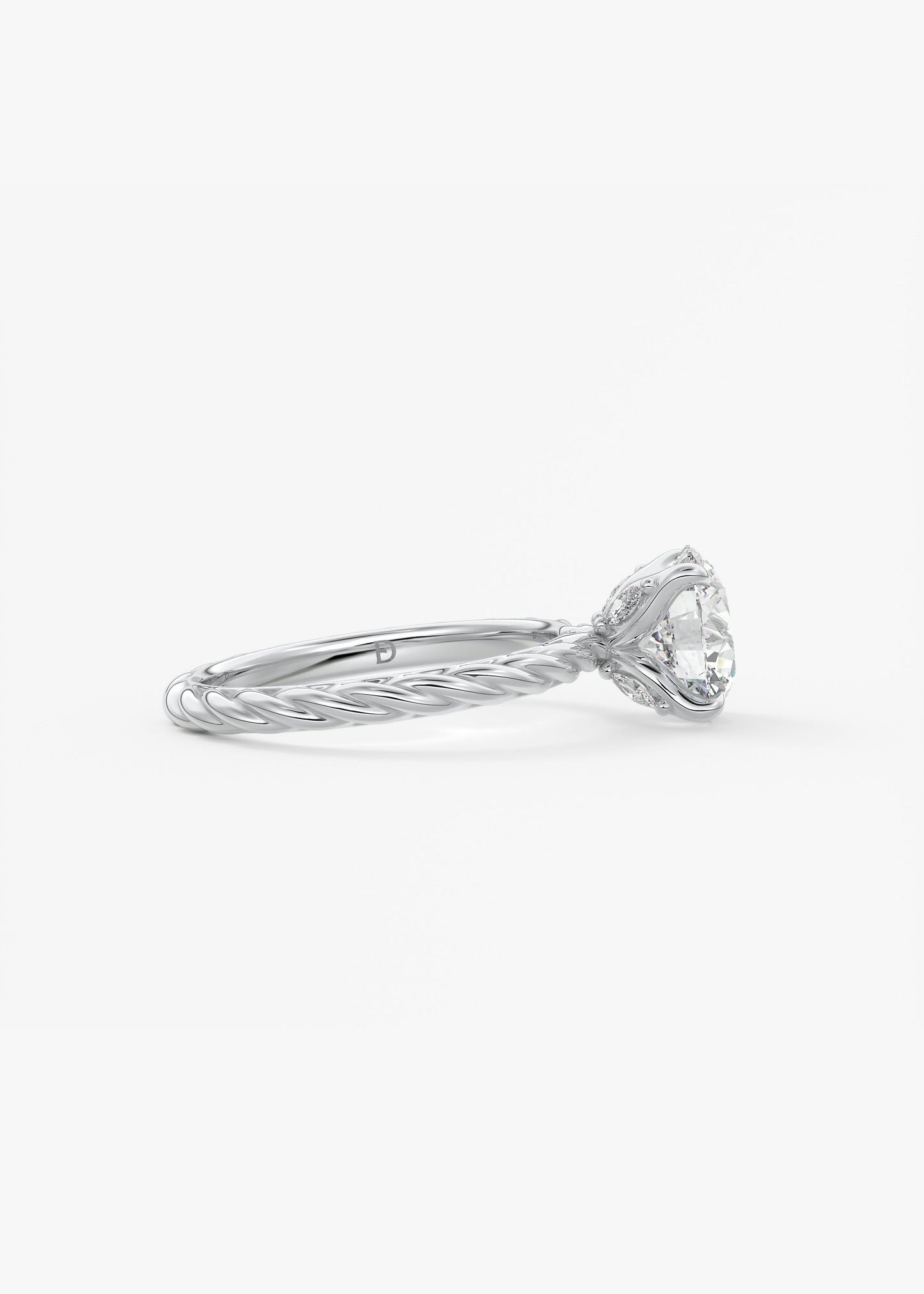 Oval Solitaire With Raised Basket Gallery Lab Grown Diamond Engagement Ring