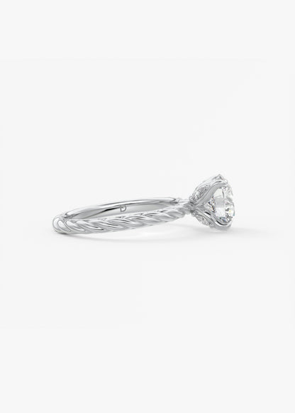 Oval Solitaire With Raised Basket Gallery Lab Grown Diamond Engagement Ring