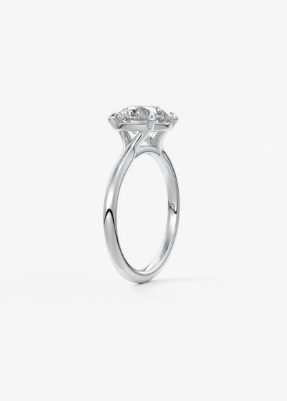 Oval Solitaire With Raised Basket Gallery Lab Grown Diamond Engagement Ring