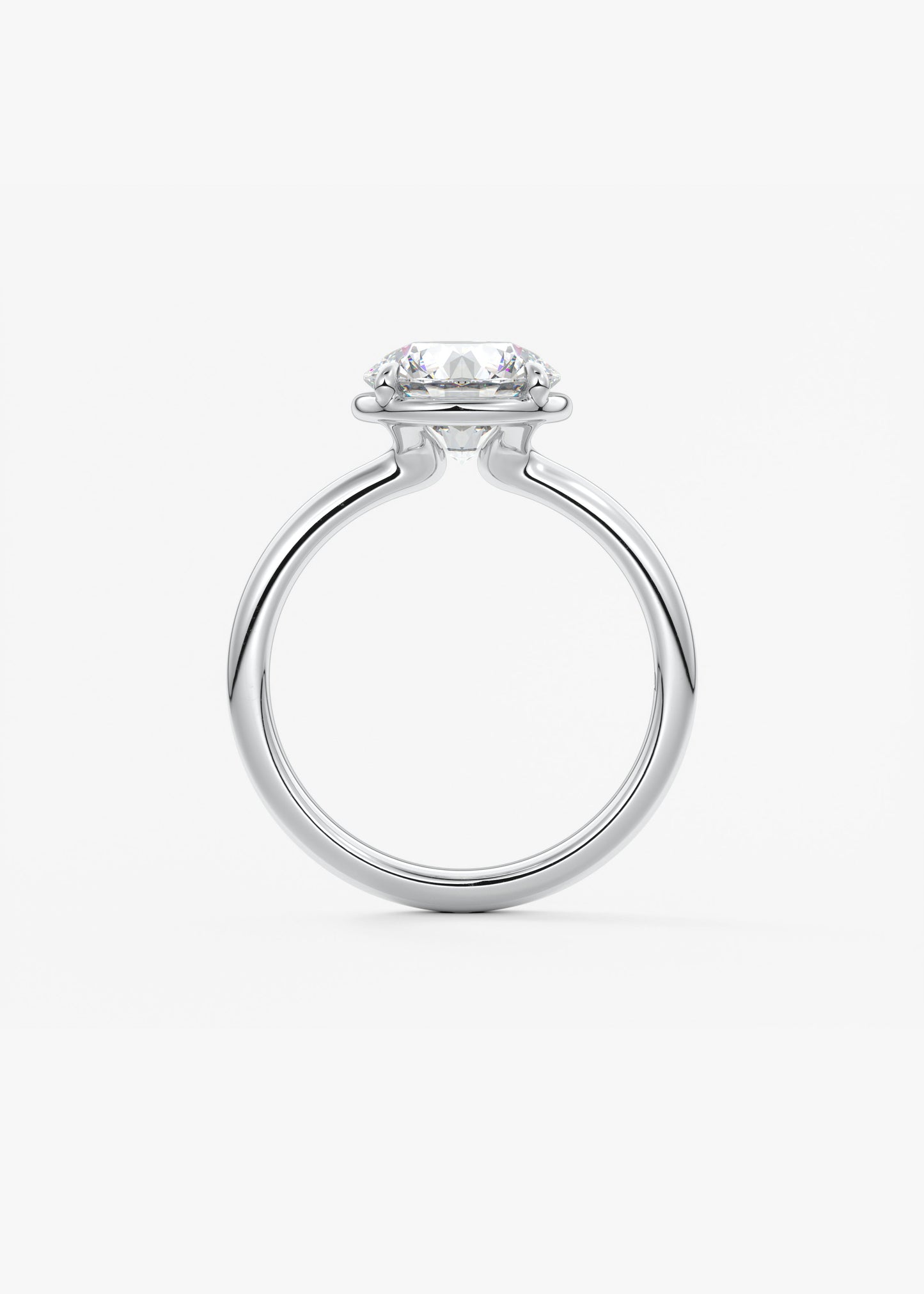 Oval Solitaire With Raised Basket Gallery Lab Grown Diamond Engagement Ring
