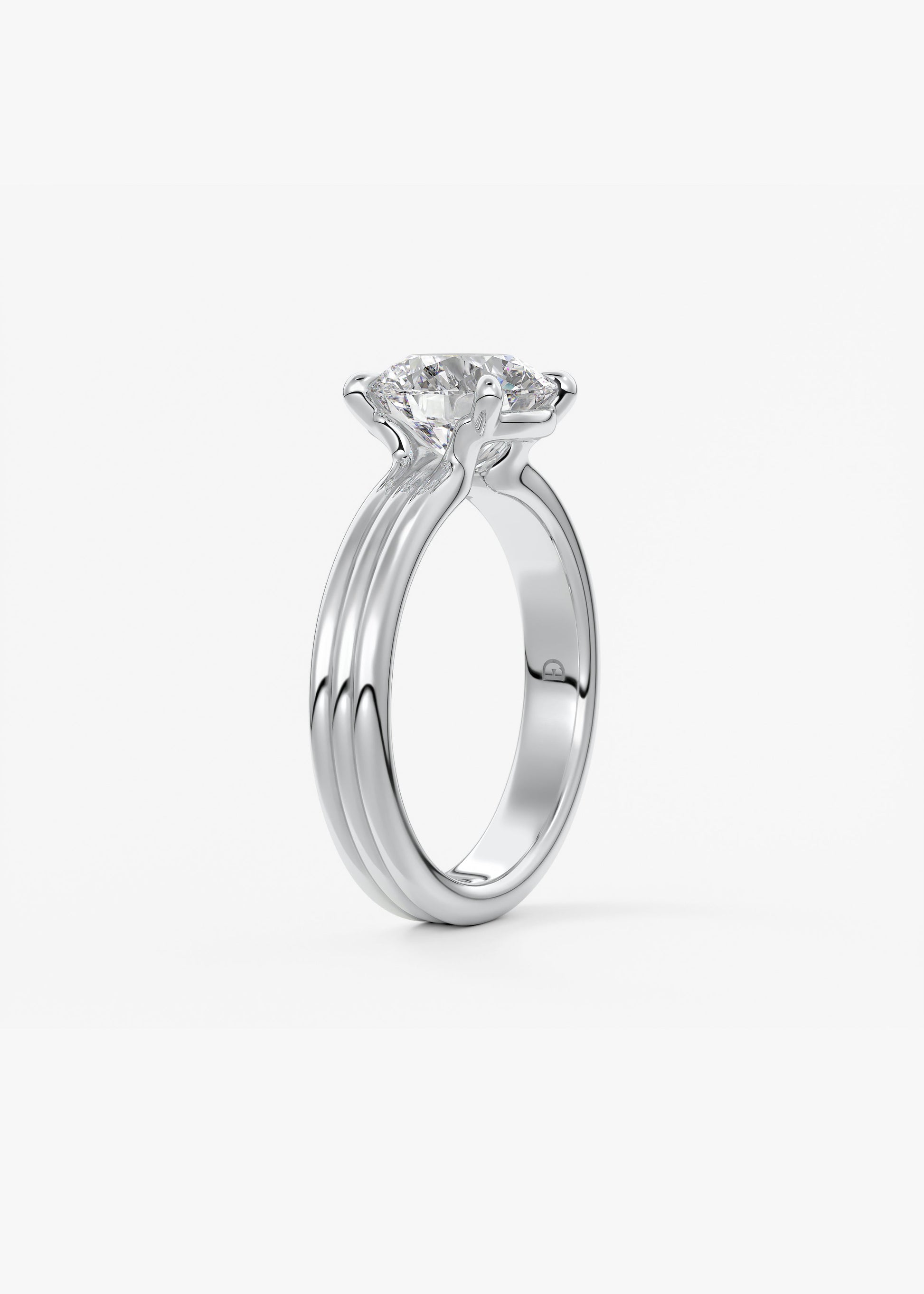 Oval Solitaire With Raised Basket Gallery Lab Grown Diamond Engagement Ring
