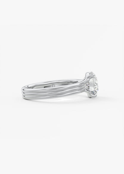 Oval Solitaire With Raised Basket Gallery Lab Grown Diamond Engagement Ring