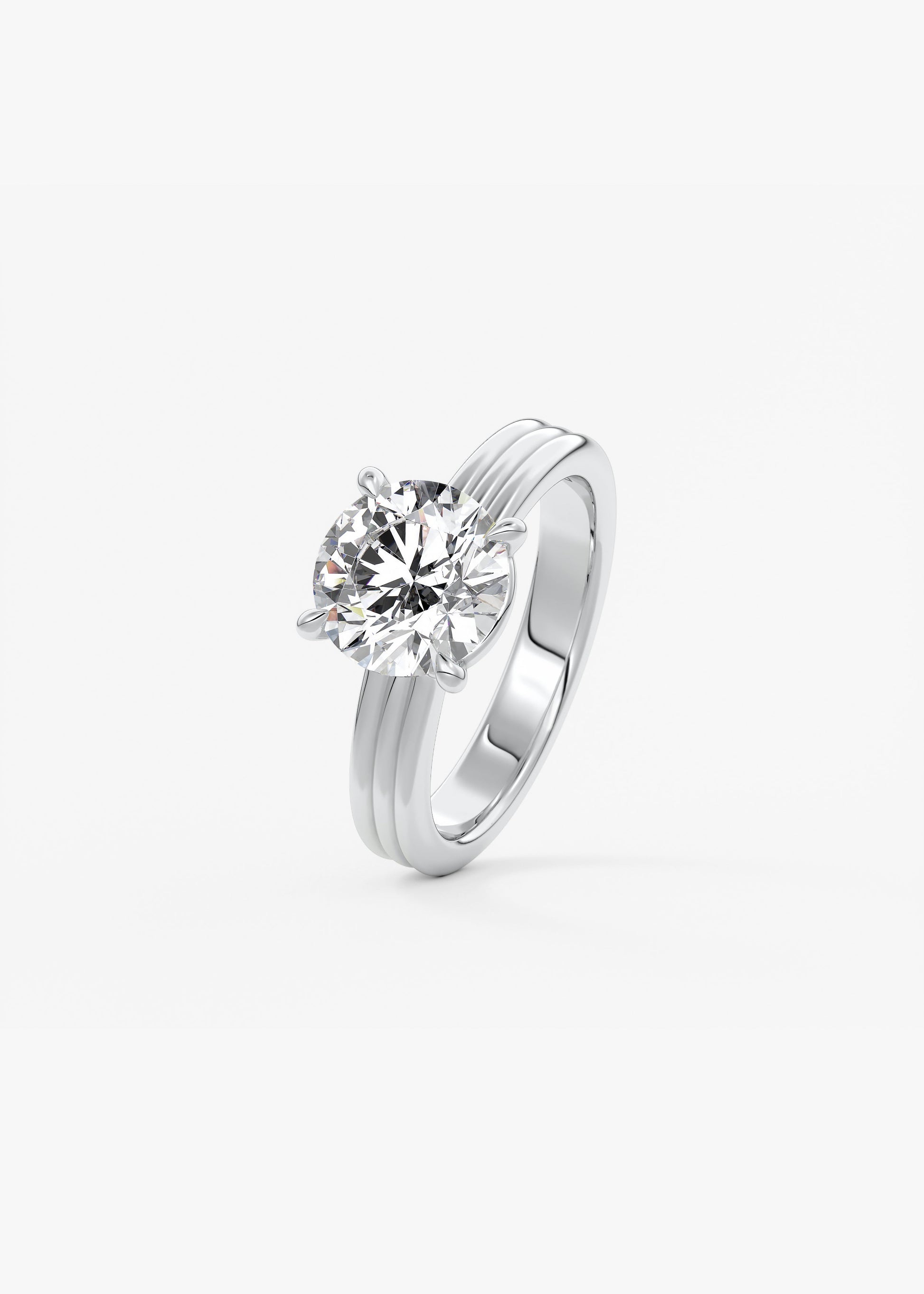 Oval Solitaire With Raised Basket Gallery Lab Grown Diamond Engagement Ring