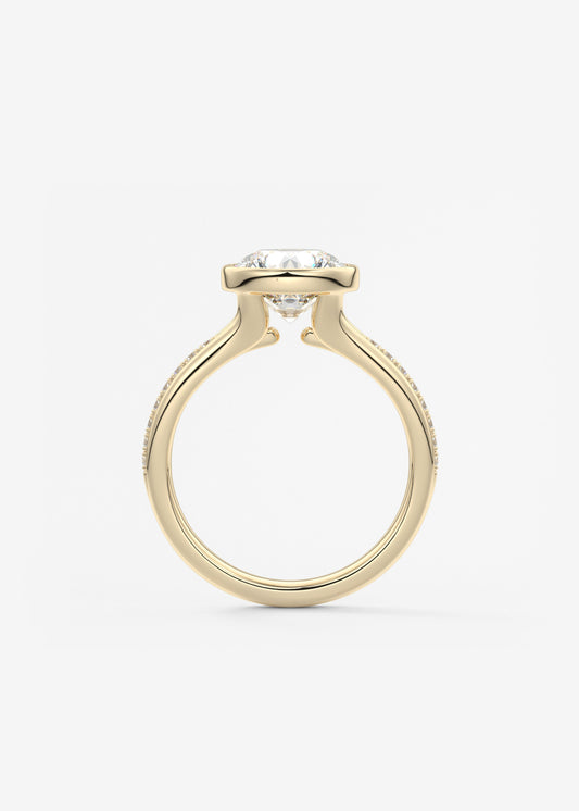 Oval Solitaire With Raised Basket Gallery Lab Grown Diamond Engagement Ring