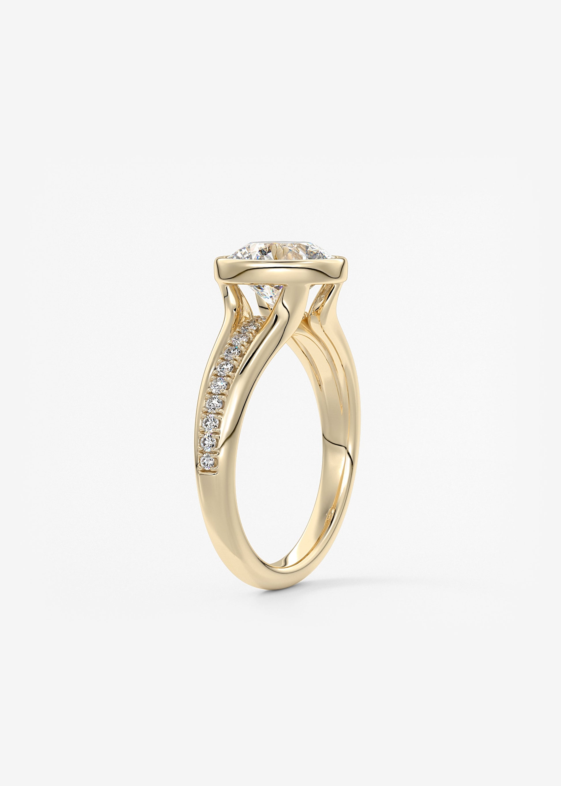 Oval Solitaire With Raised Basket Gallery Lab Grown Diamond Engagement Ring