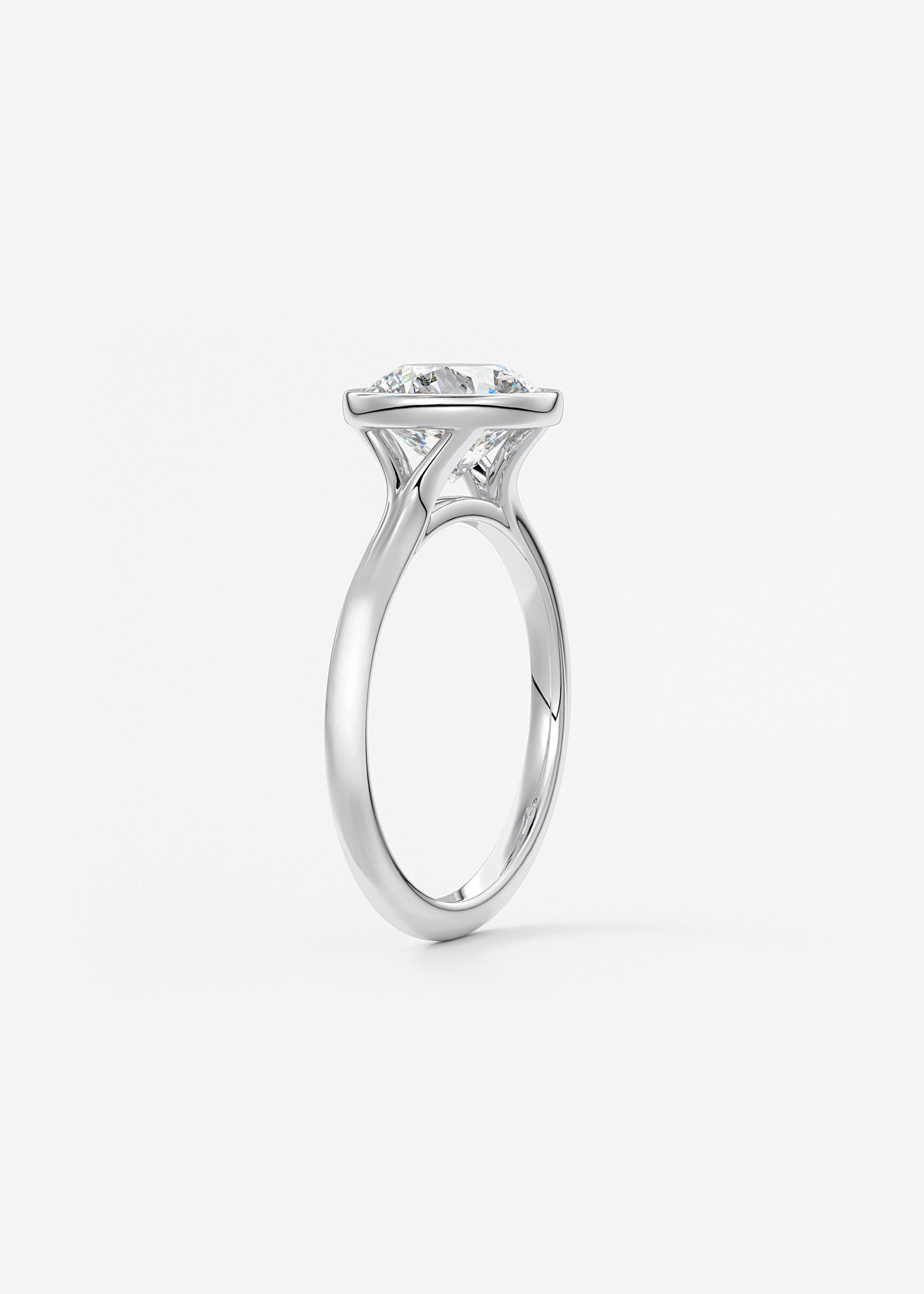 Oval Solitaire With Raised Basket Gallery Lab Grown Diamond Engagement Ring