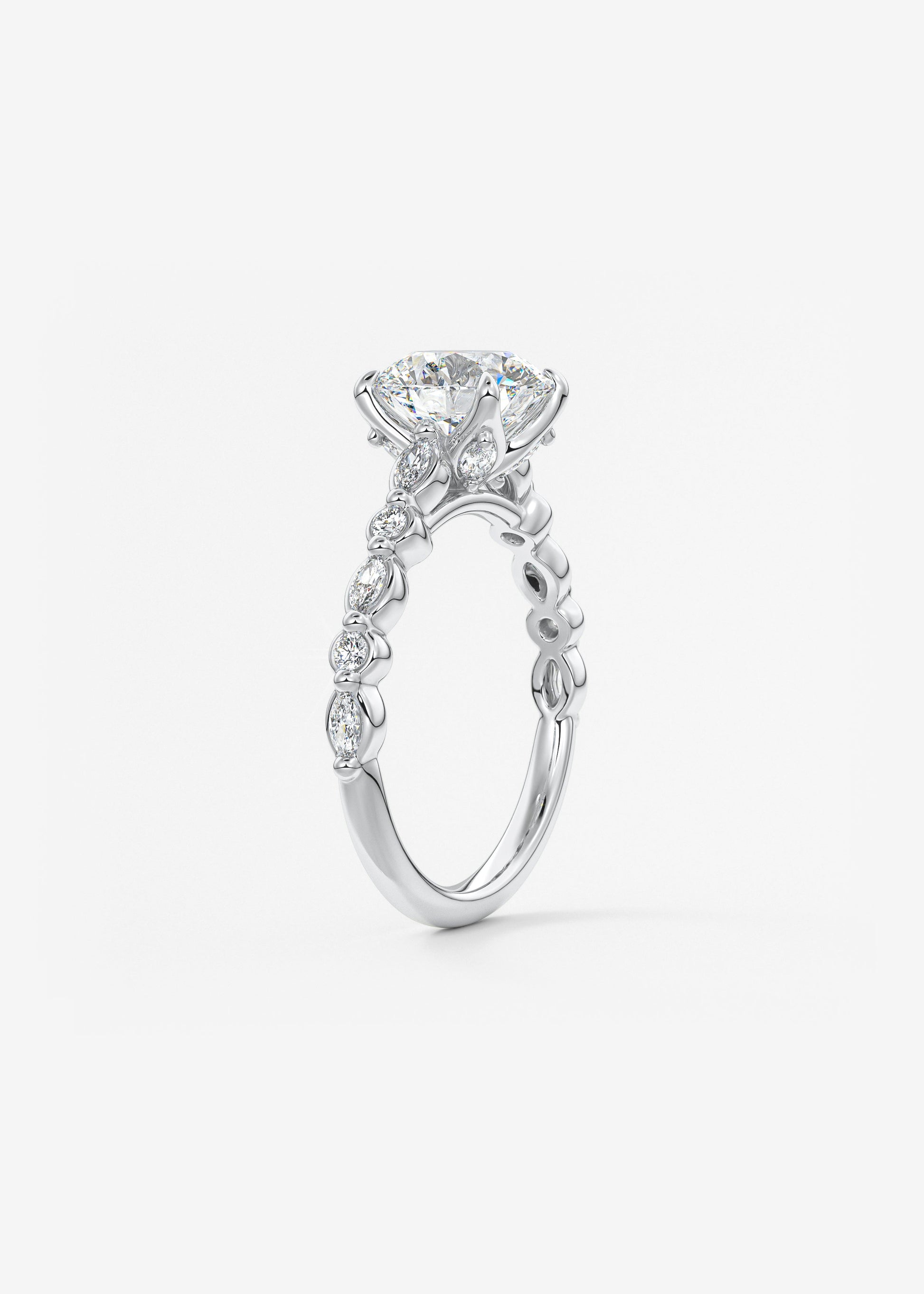 Oval Solitaire With Raised Basket Gallery Lab Grown Diamond Engagement Ring
