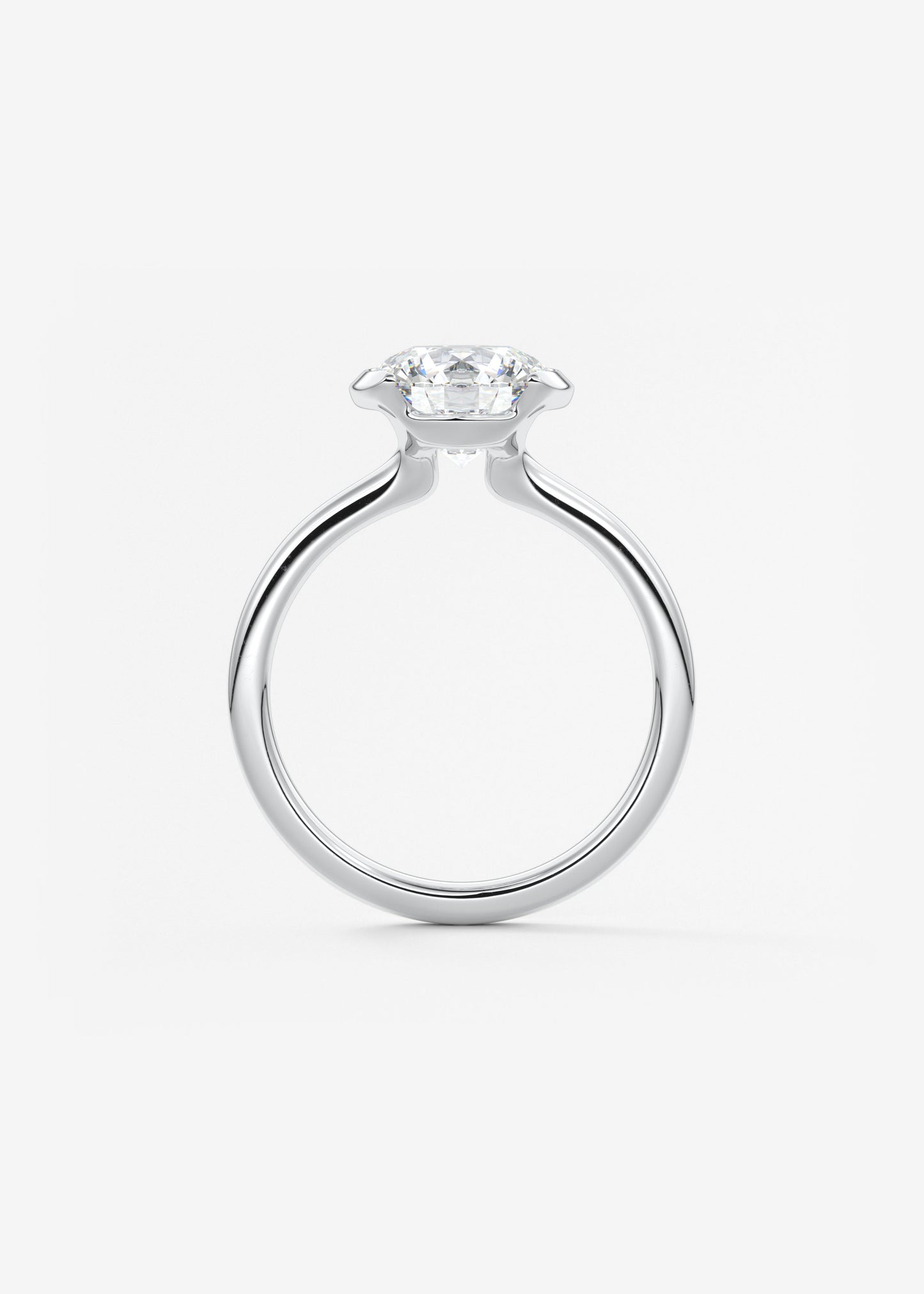 Oval Solitaire With Raised Basket Gallery Lab Grown Diamond Engagement Ring
