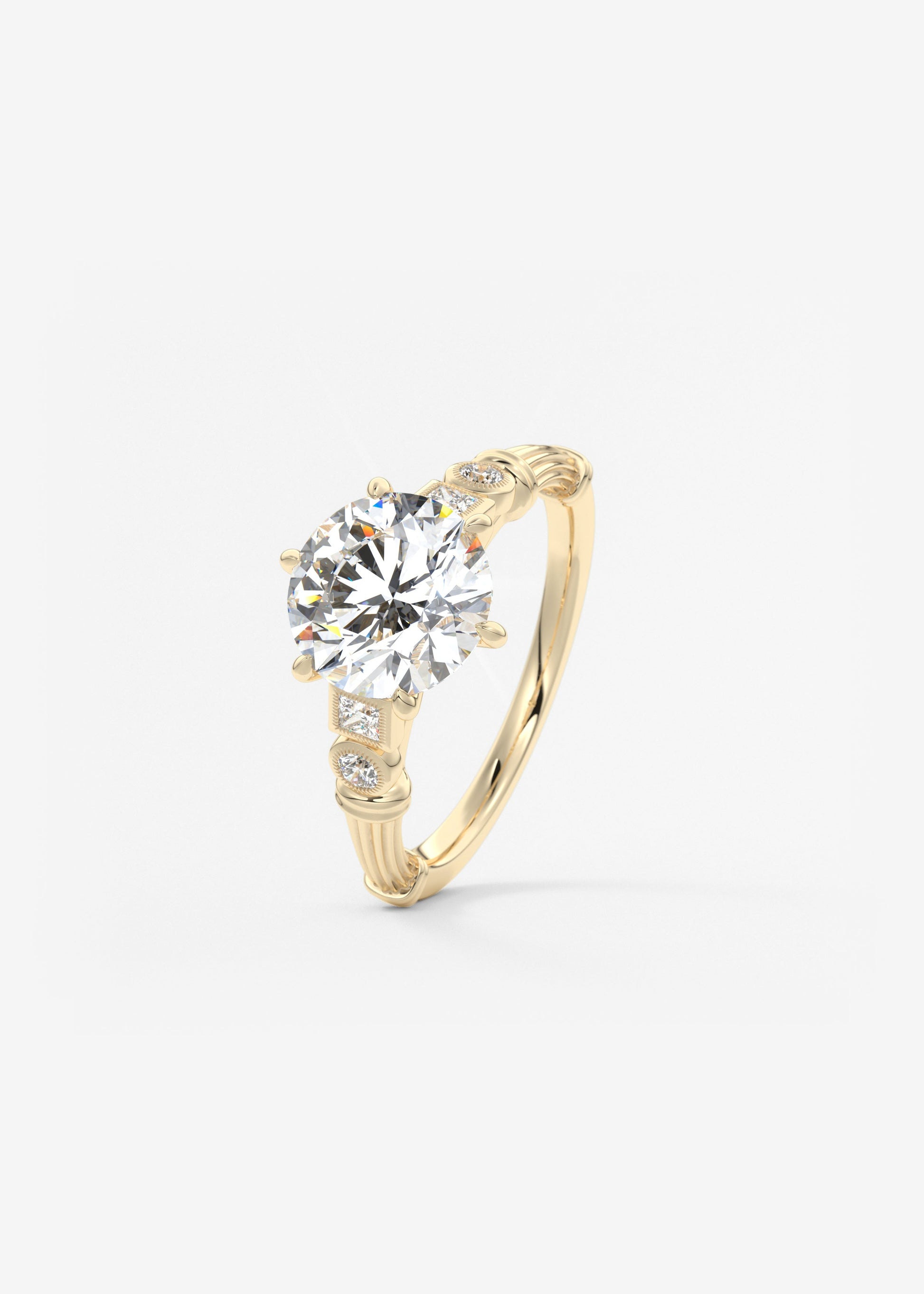 Oval Solitaire With Raised Basket Gallery Lab Grown Diamond Engagement Ring