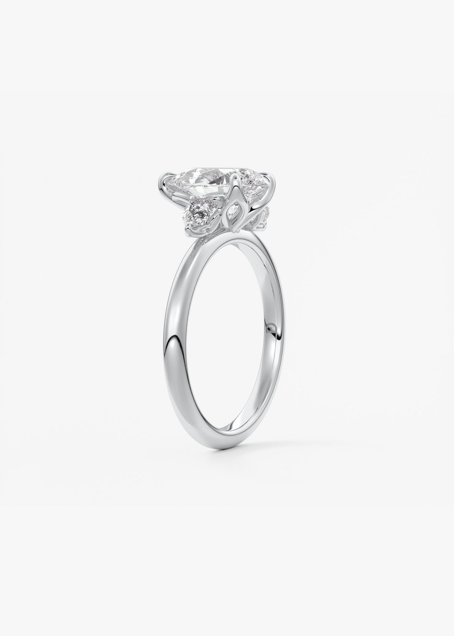 Oval Solitaire With Raised Basket Gallery Lab Grown Diamond Engagement Ring