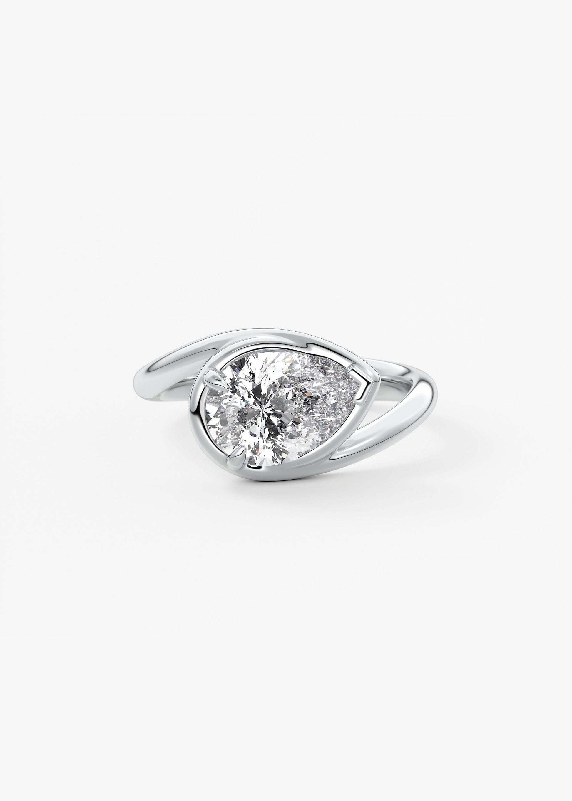 Oval Solitaire With Raised Basket Gallery Lab Grown Diamond Engagement Ring